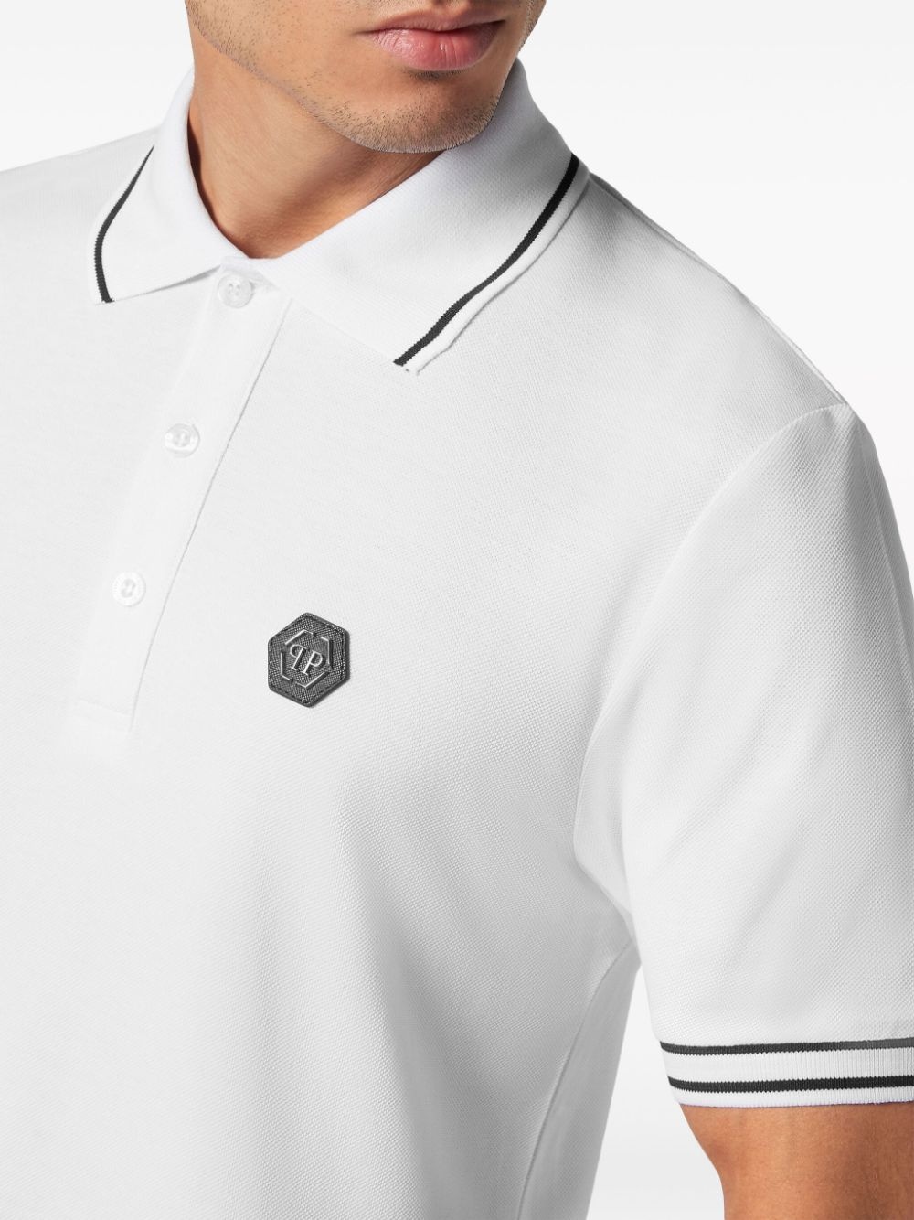 logo-appliquÃ© cotton polo shirt - 4