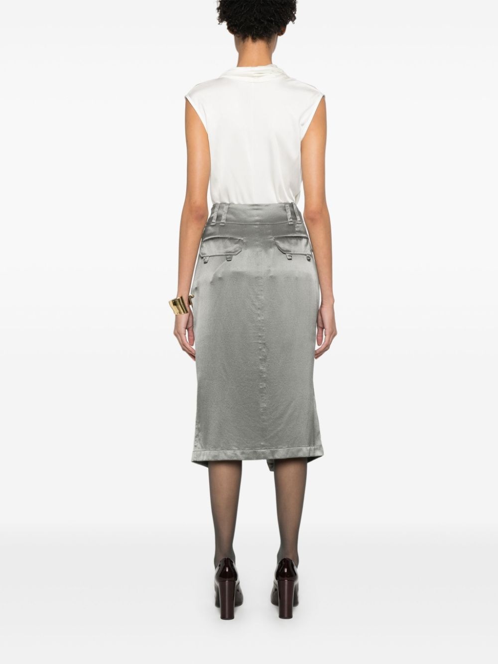 silk midi skirt - 4