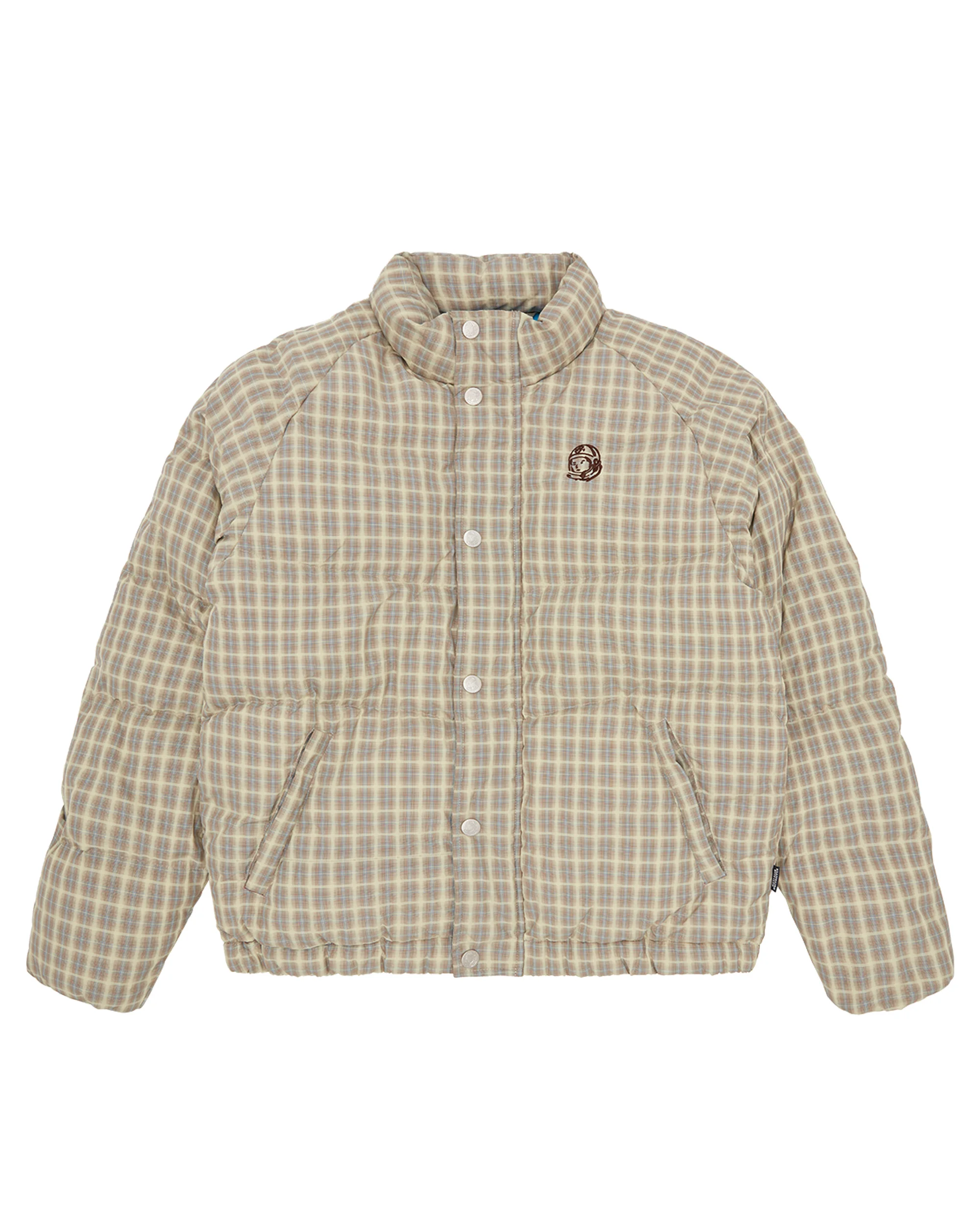 SCRIPT NYLON CHECK PUFFER JACKET - 1