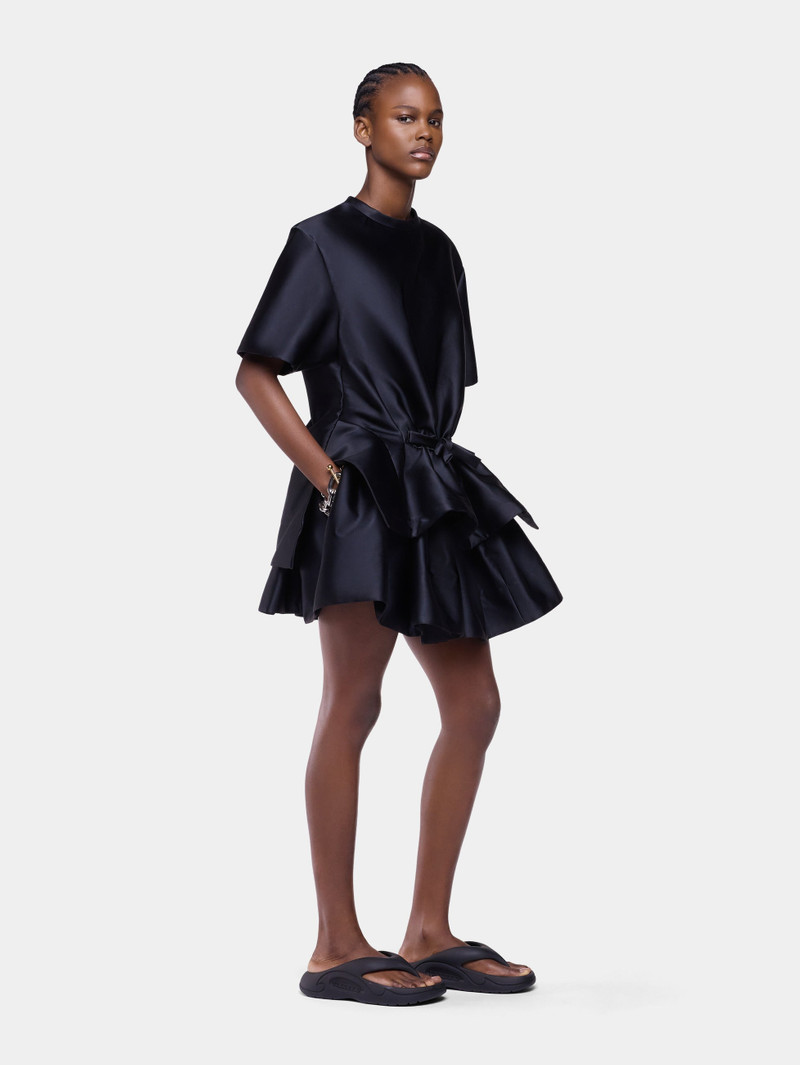 TAILORED TOP IN BLACK SATIN WITH BOW DETAIL 3
