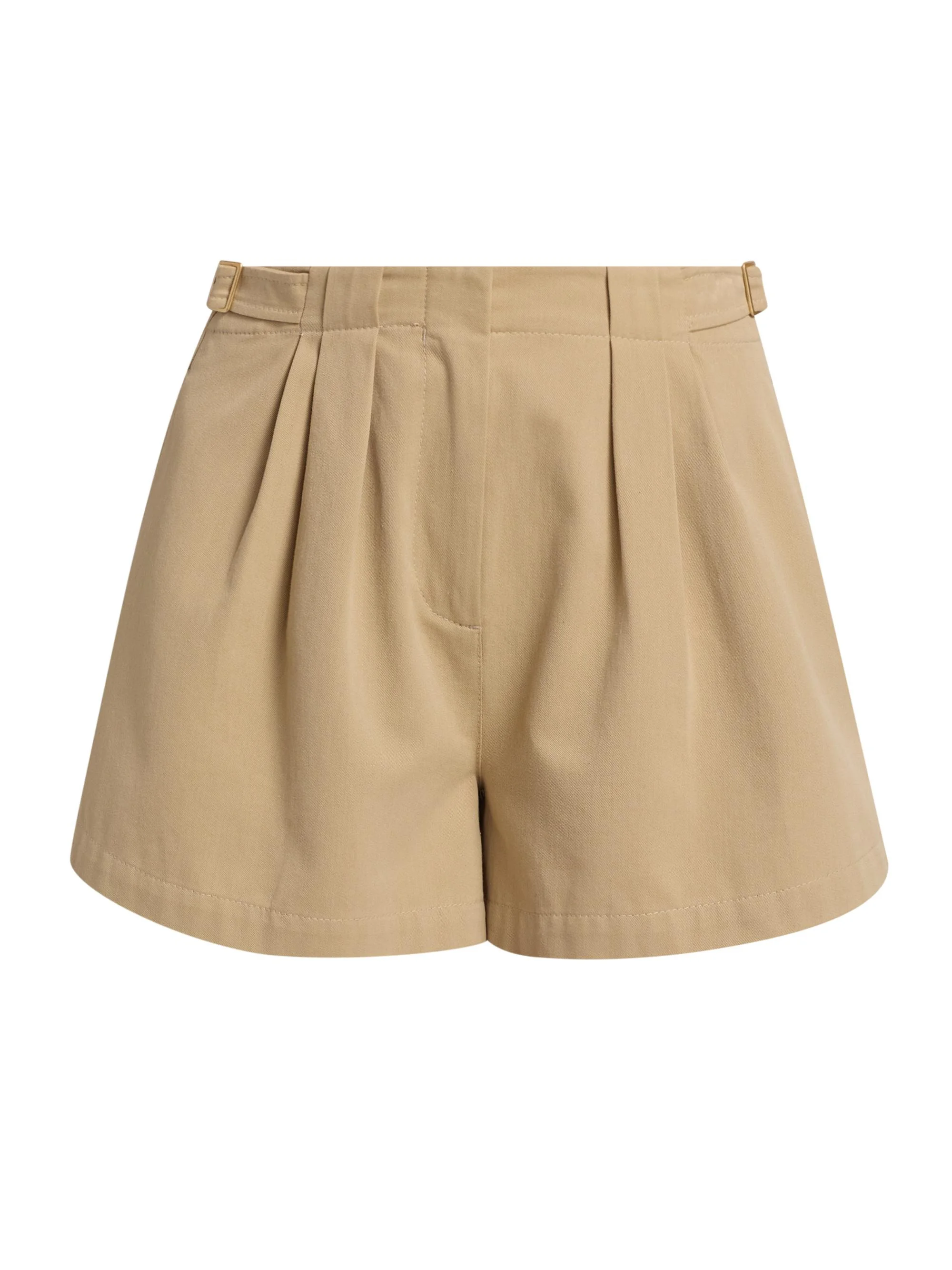 Women's Kira Pleated Cotton Shorts - Sahara - 1