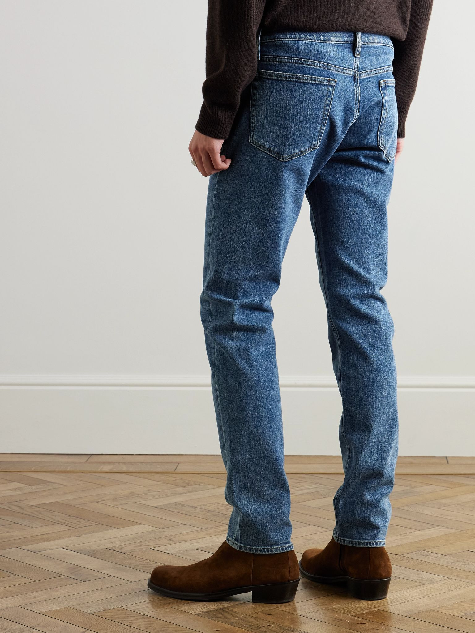 L'Homme Slim-Fit Straight-Leg Jeans Blue - 4