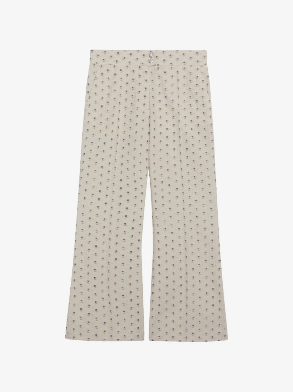 patterned wide-leg trousers - 1