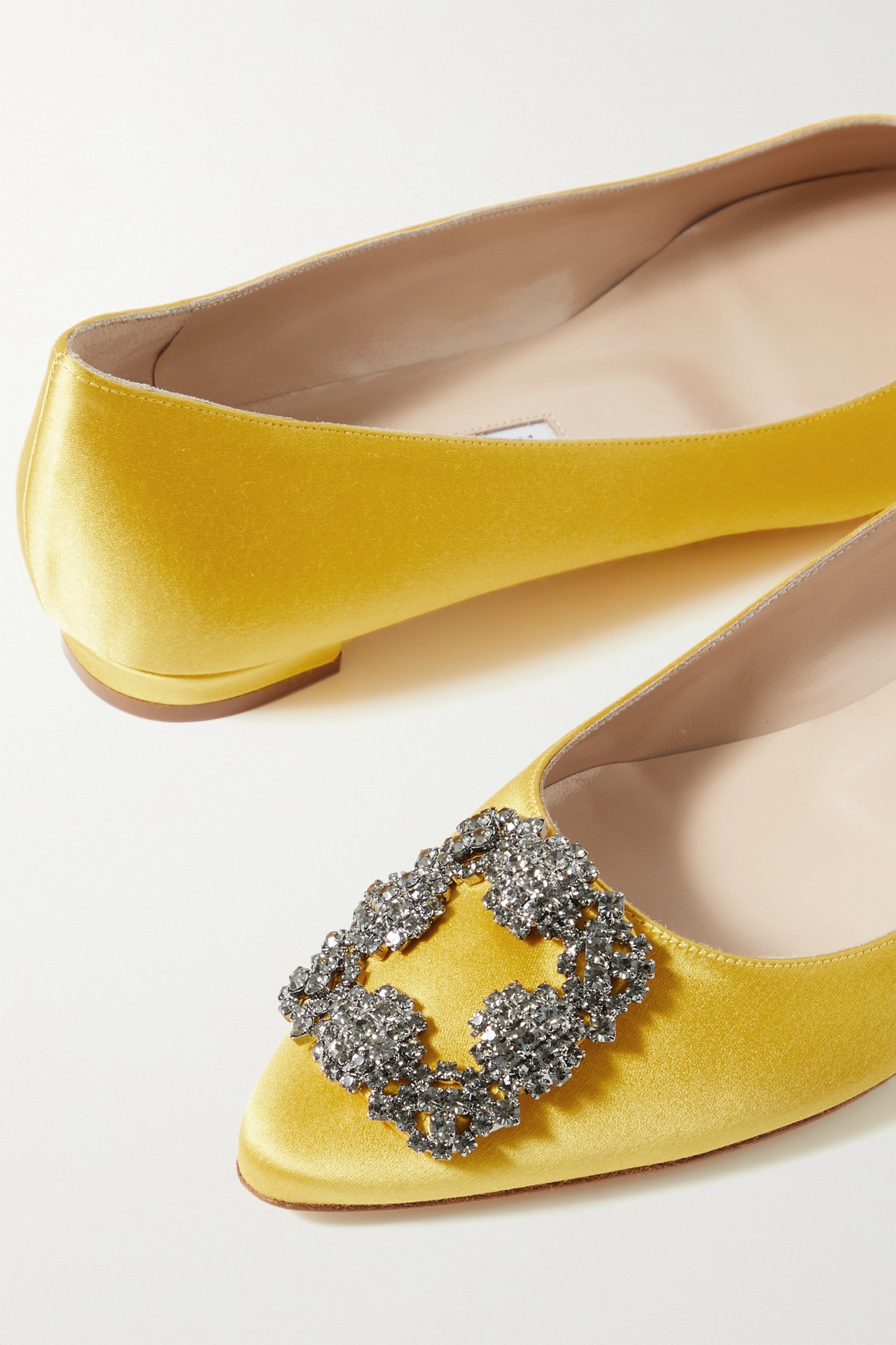 Hangisi embellished satin point-toe flats - 4