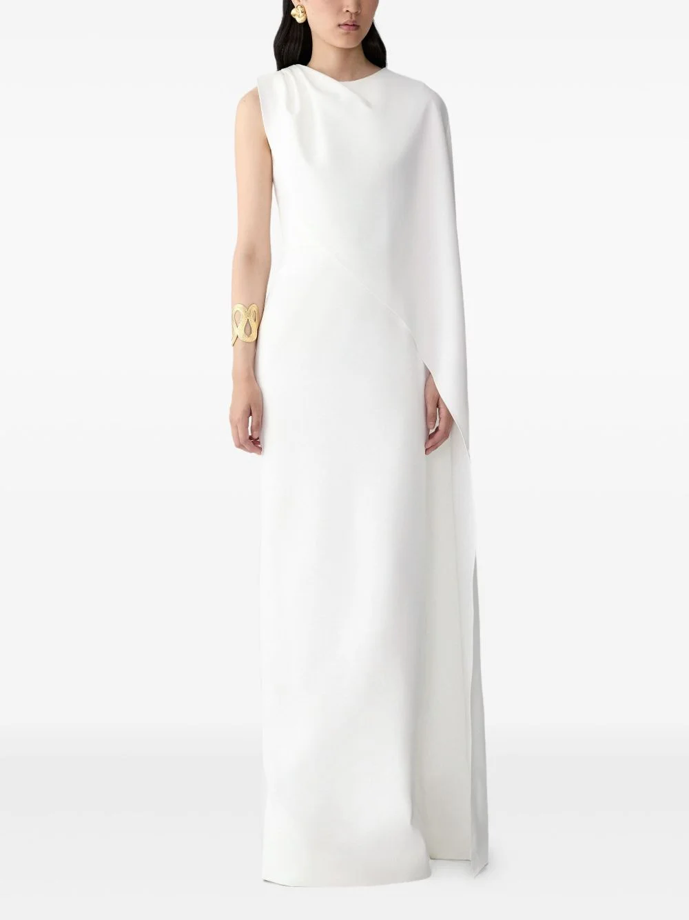 one-shoulder draped gown - 1