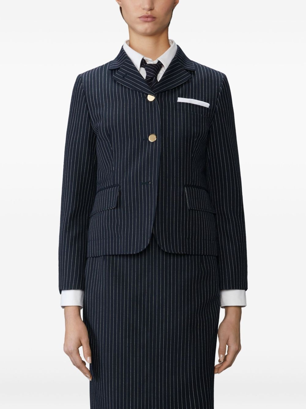 pinstriped fitted jackets - 3
