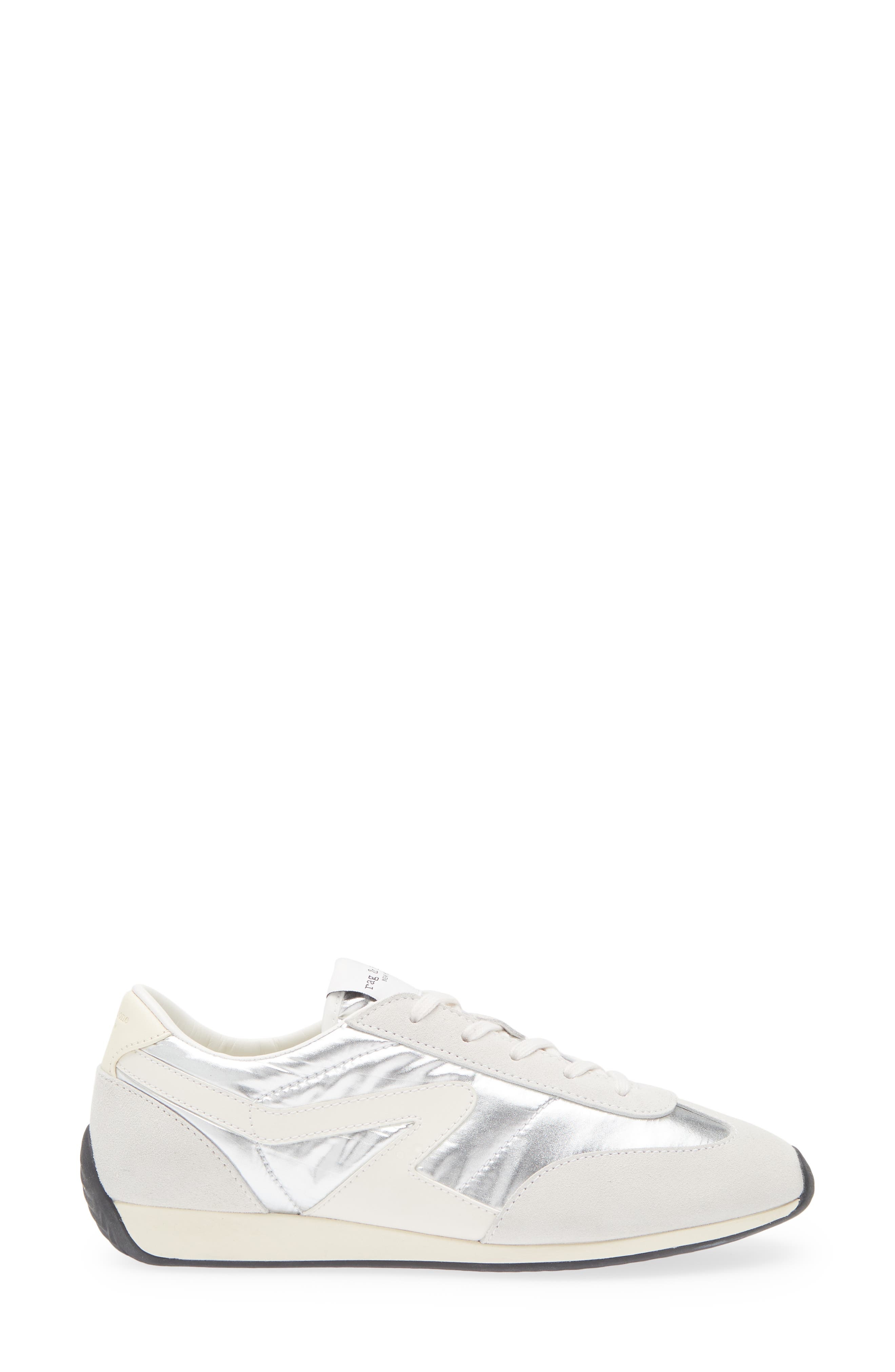 rag & bone Retro Runner Sneaker in Silver Leather at Nordstrom - 3