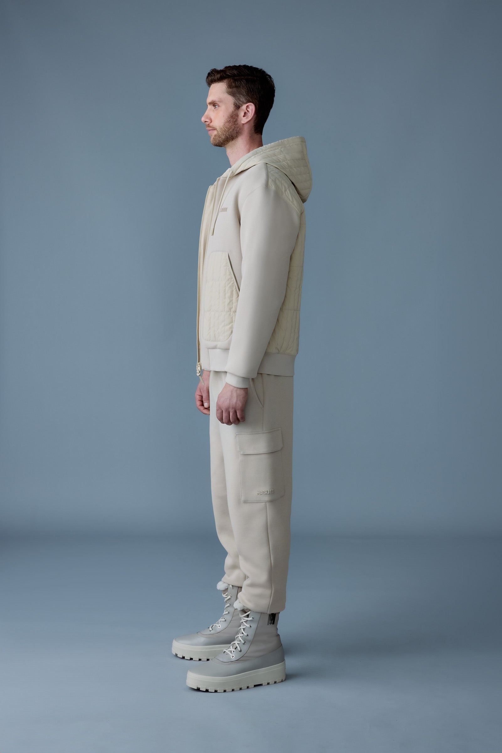 CRUZ Zip-up Hybrid vertical quilt hoodie - 3