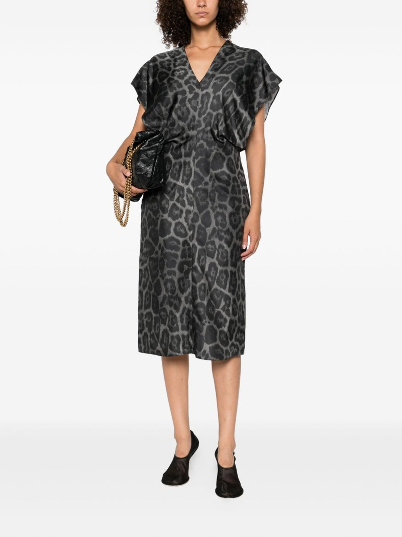 Stella McCartney leopard-print V-neck midi dress outlook
