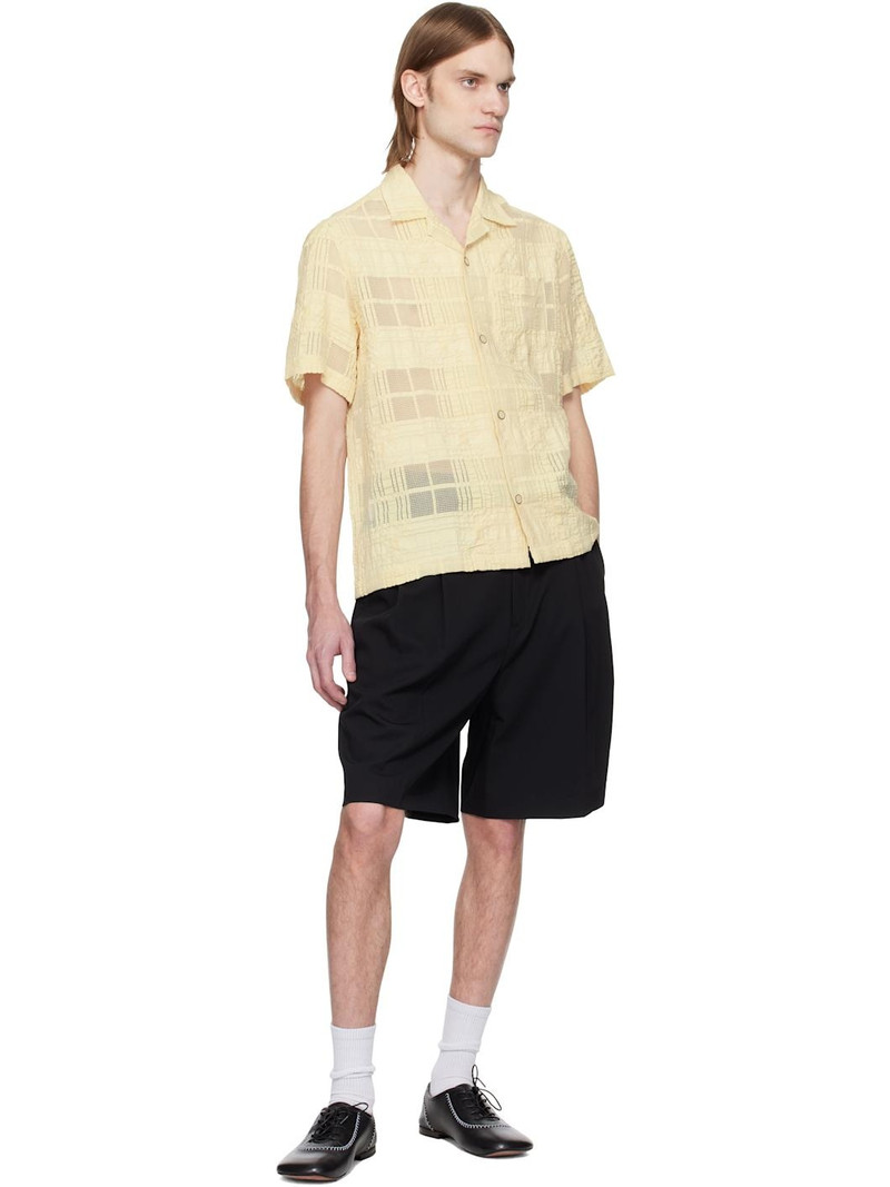 CMMN SWDN Beige Ture Sheer Check Shirt outlook