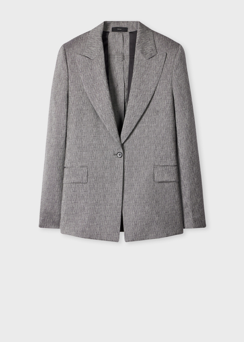 Women's Grey Textured Jacquard with Button Back Detail 1