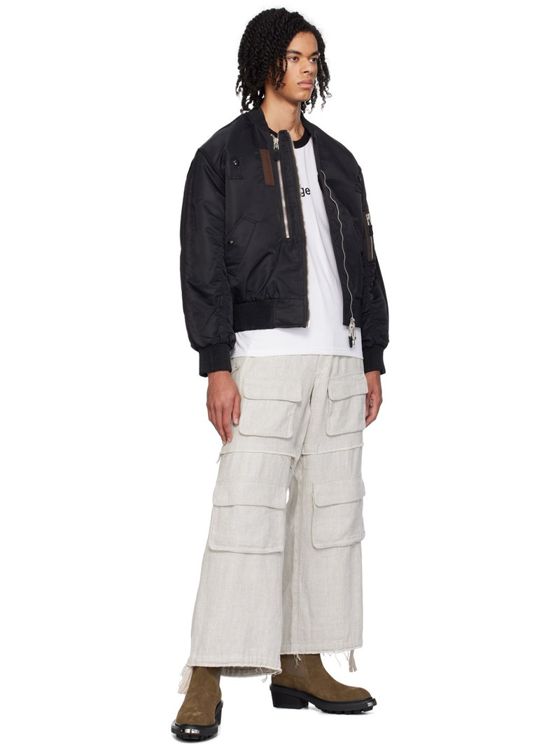 MISBHV Gray Raw Edge Cargo Pants outlook