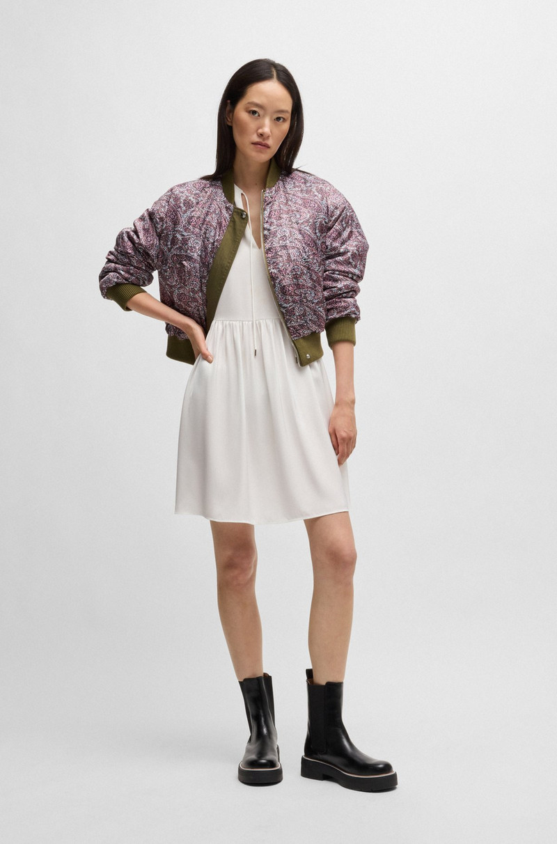 BOSS HAMMERED-SATIN DRESS WITH TIE NECKLINE outlook