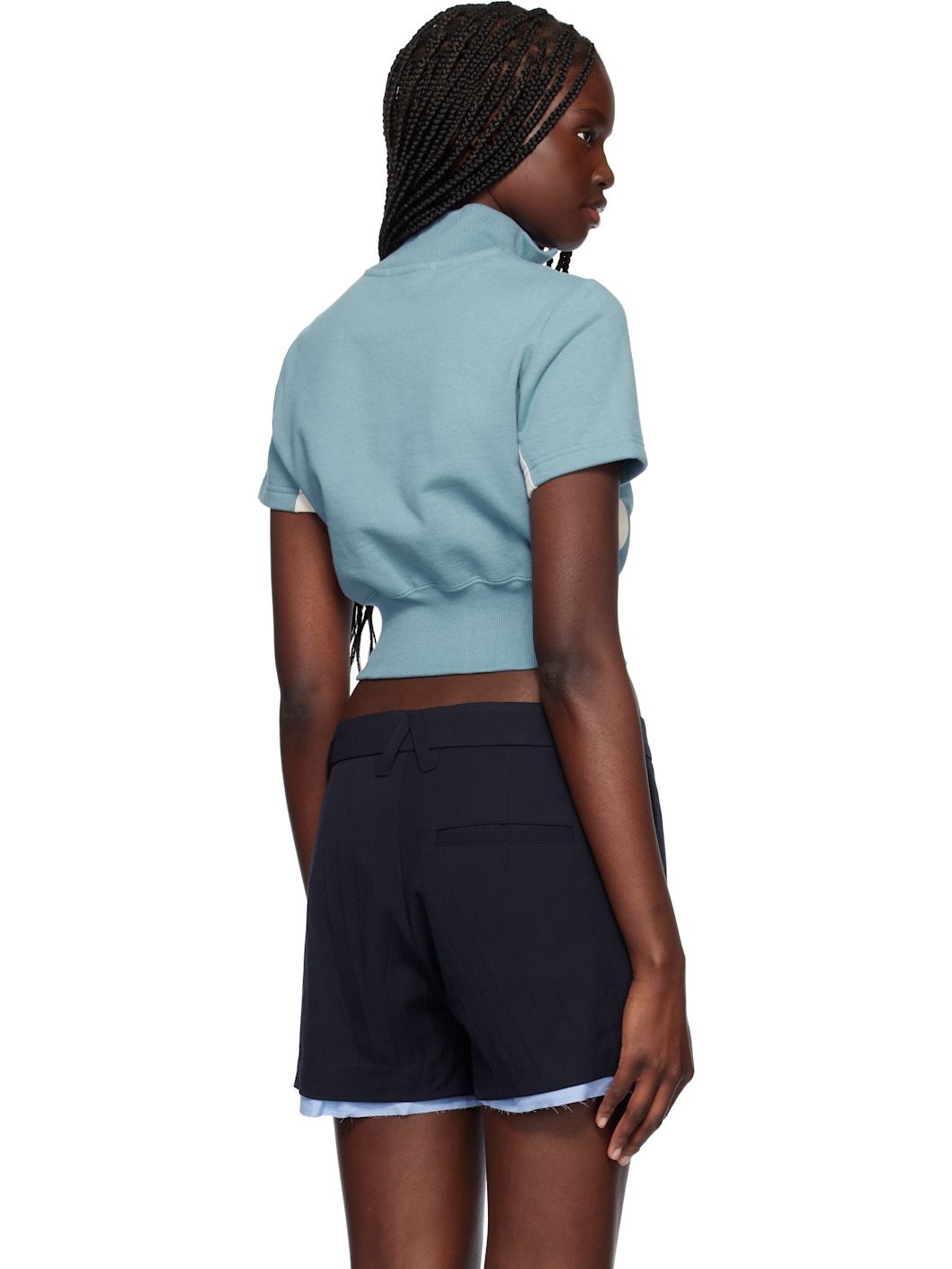 Blue Cropped Zip T-shirt - 3
