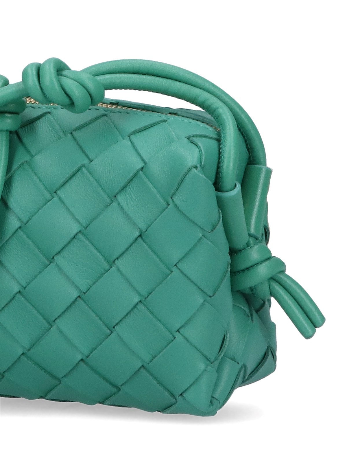 Candy Loop Leather Crossbody Bag in Green - Bottega Veneta