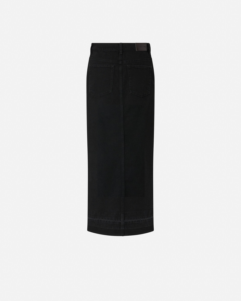 LONG SKIRT IN BLACK DENIM WITH SLIT 6