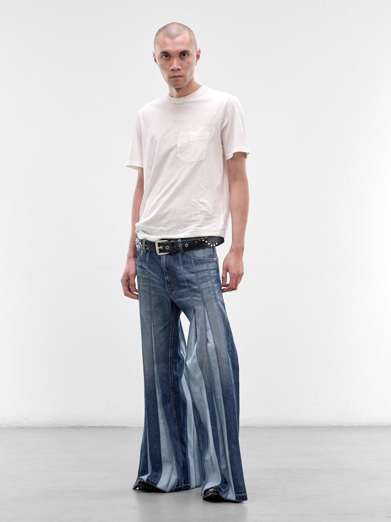 Junya Watanabe MAN Indigo Denim Deconstructed Flare Jeans outlook