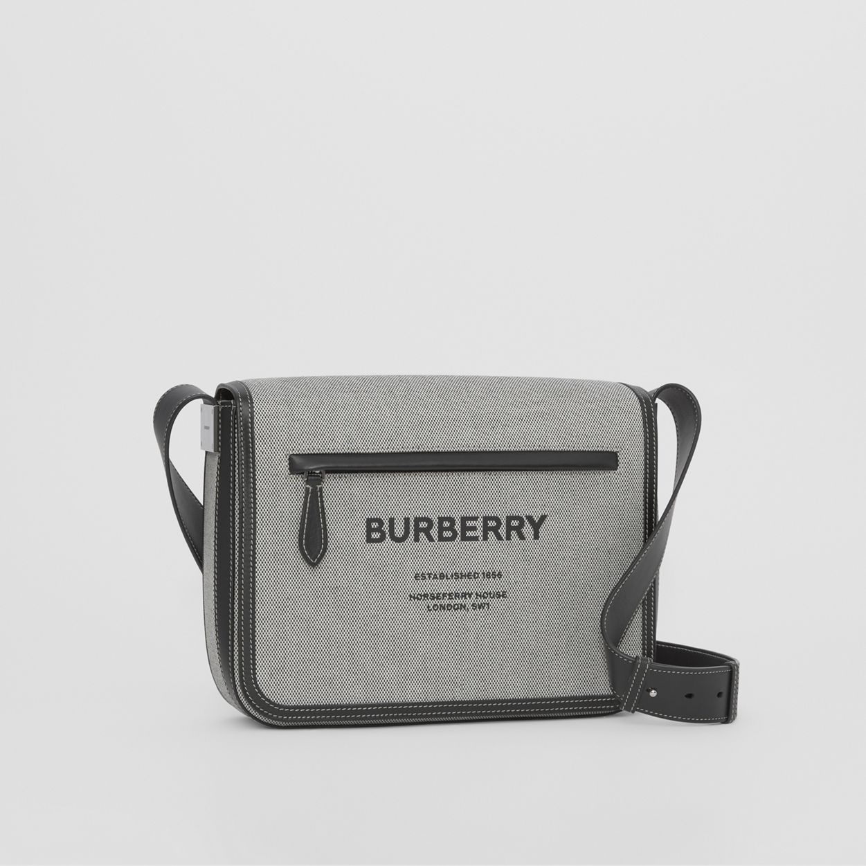 Small Horseferry Print Cotton Canvas Messenger Bag - 7