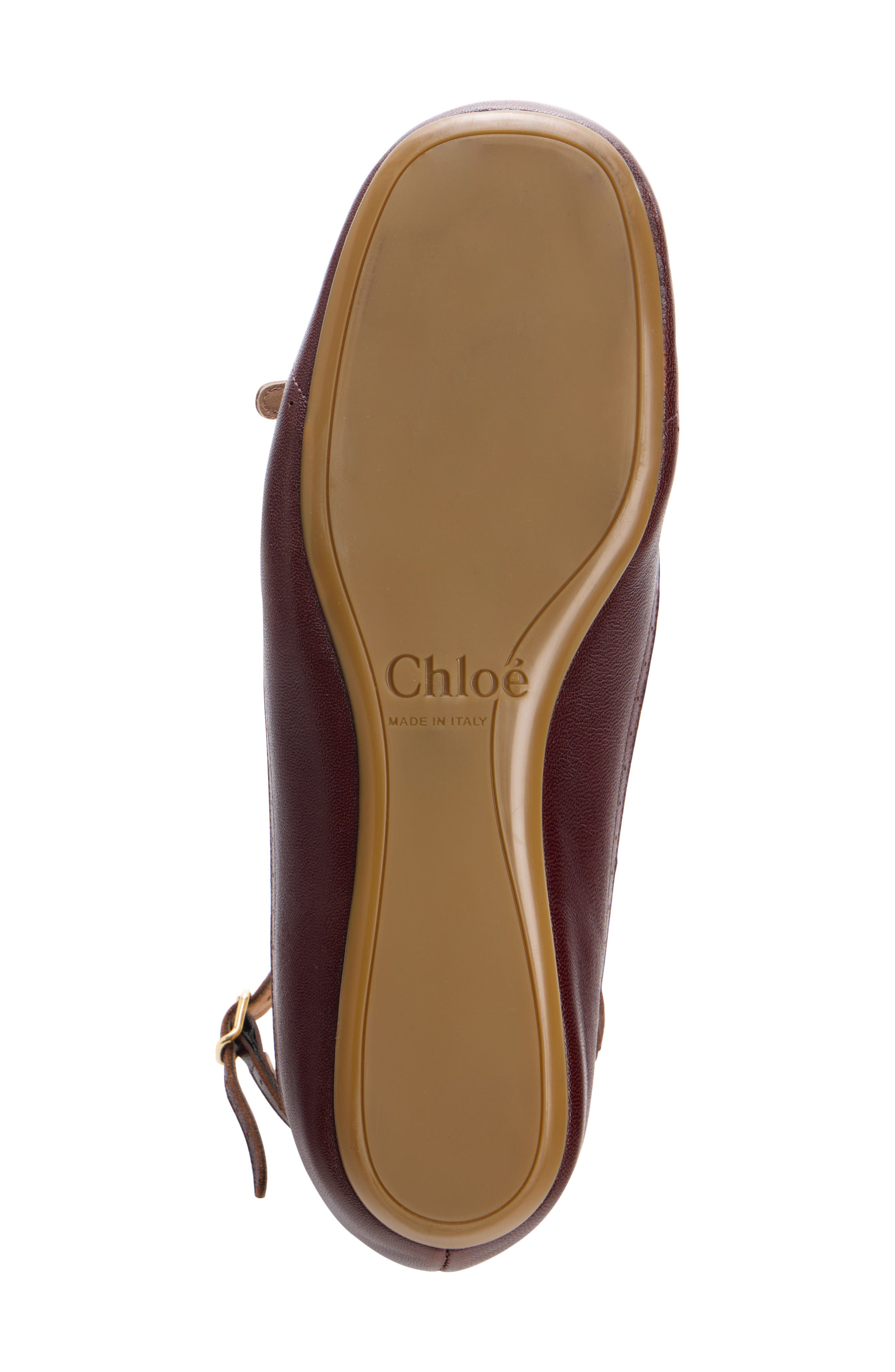 Chloé Misty Cutout Ankle Strap Flat in Burnt Purple at Nordstrom - 5