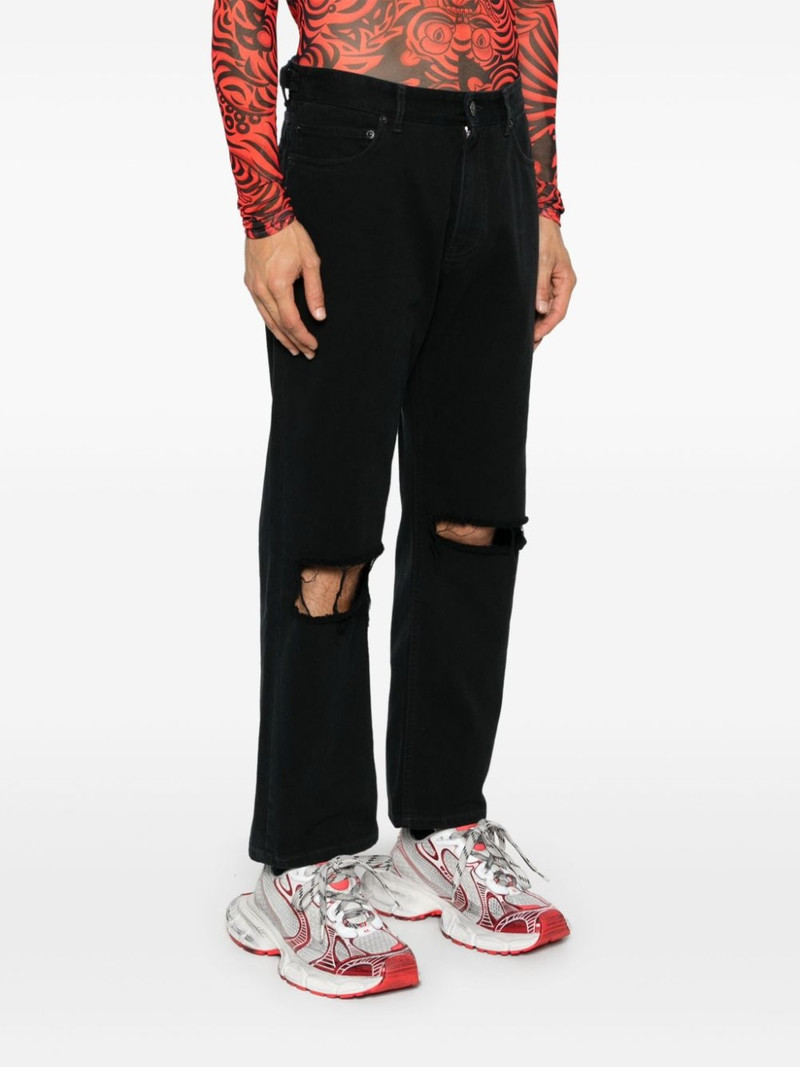 distressed straight-leg jeans 4