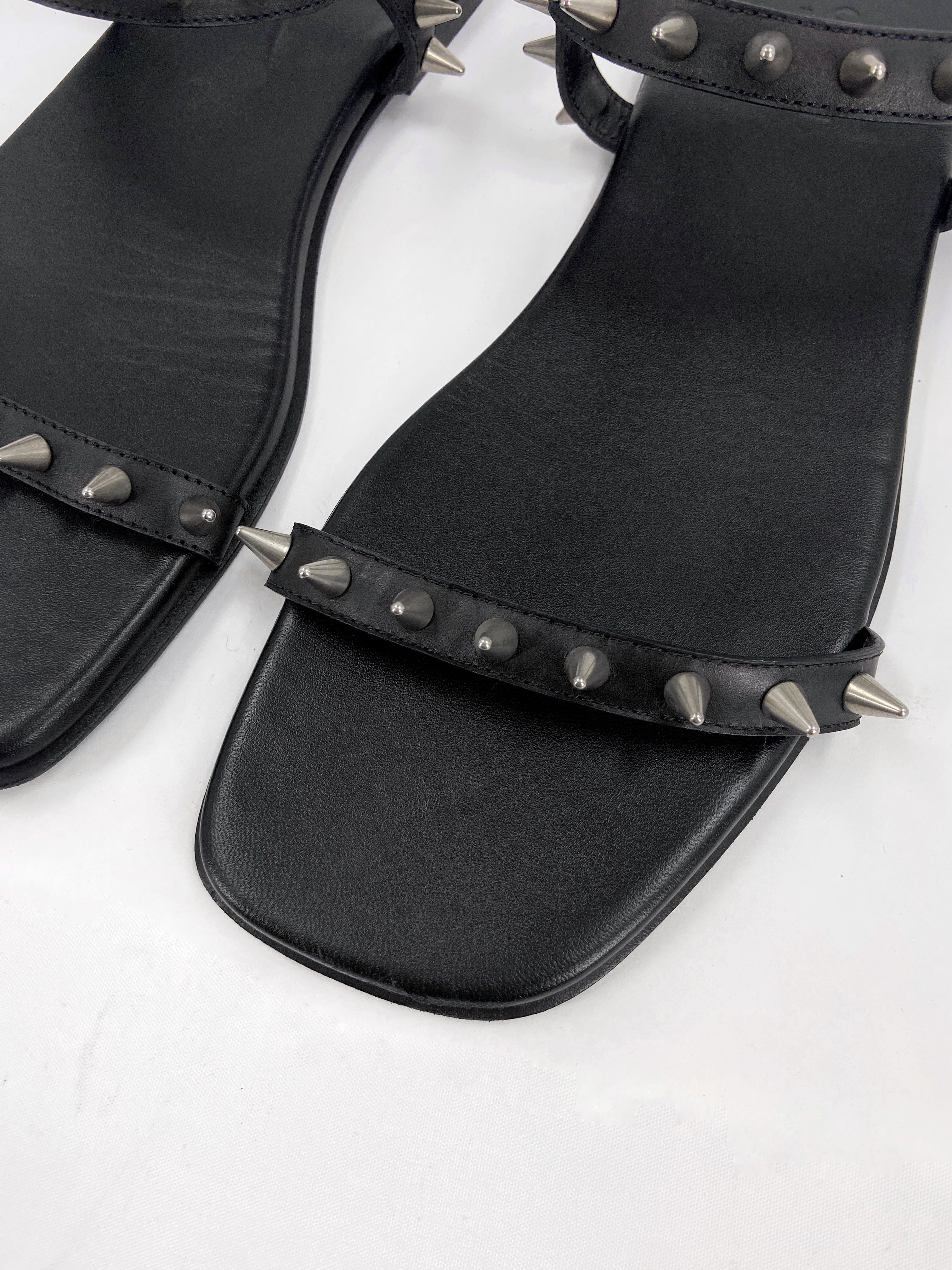 Gucci Men’s Spiked Black Leather Sandals 43 - 2