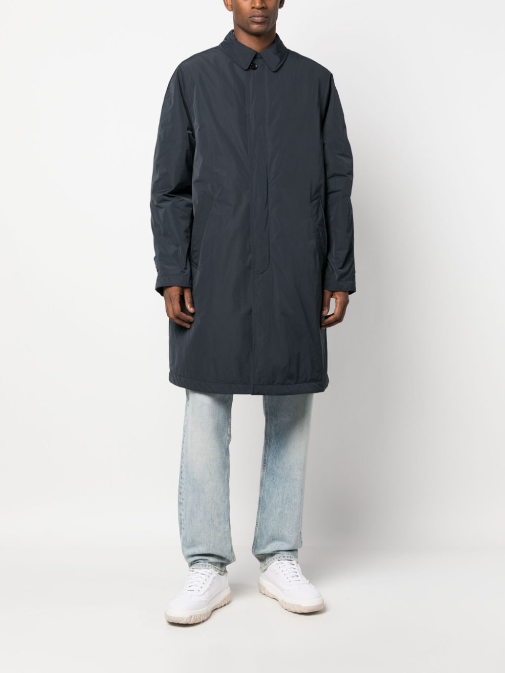 button-tab single-breasted raincoat - 2