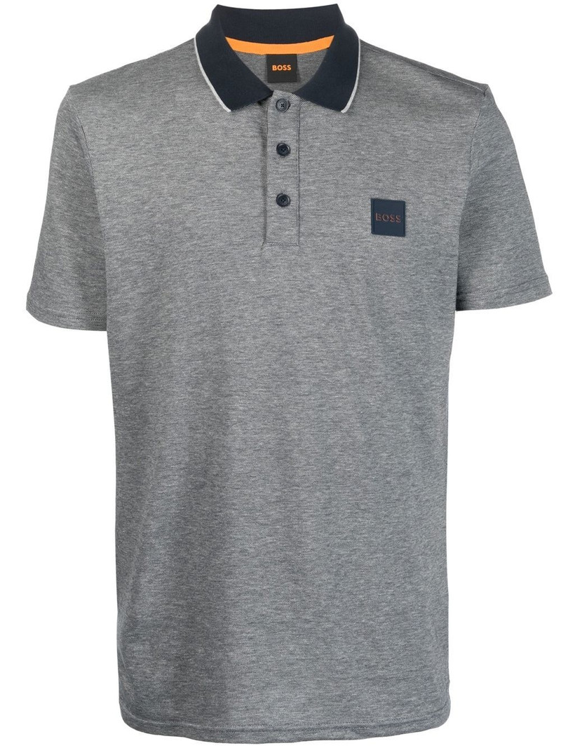 chest logo-patch polo shirt 1