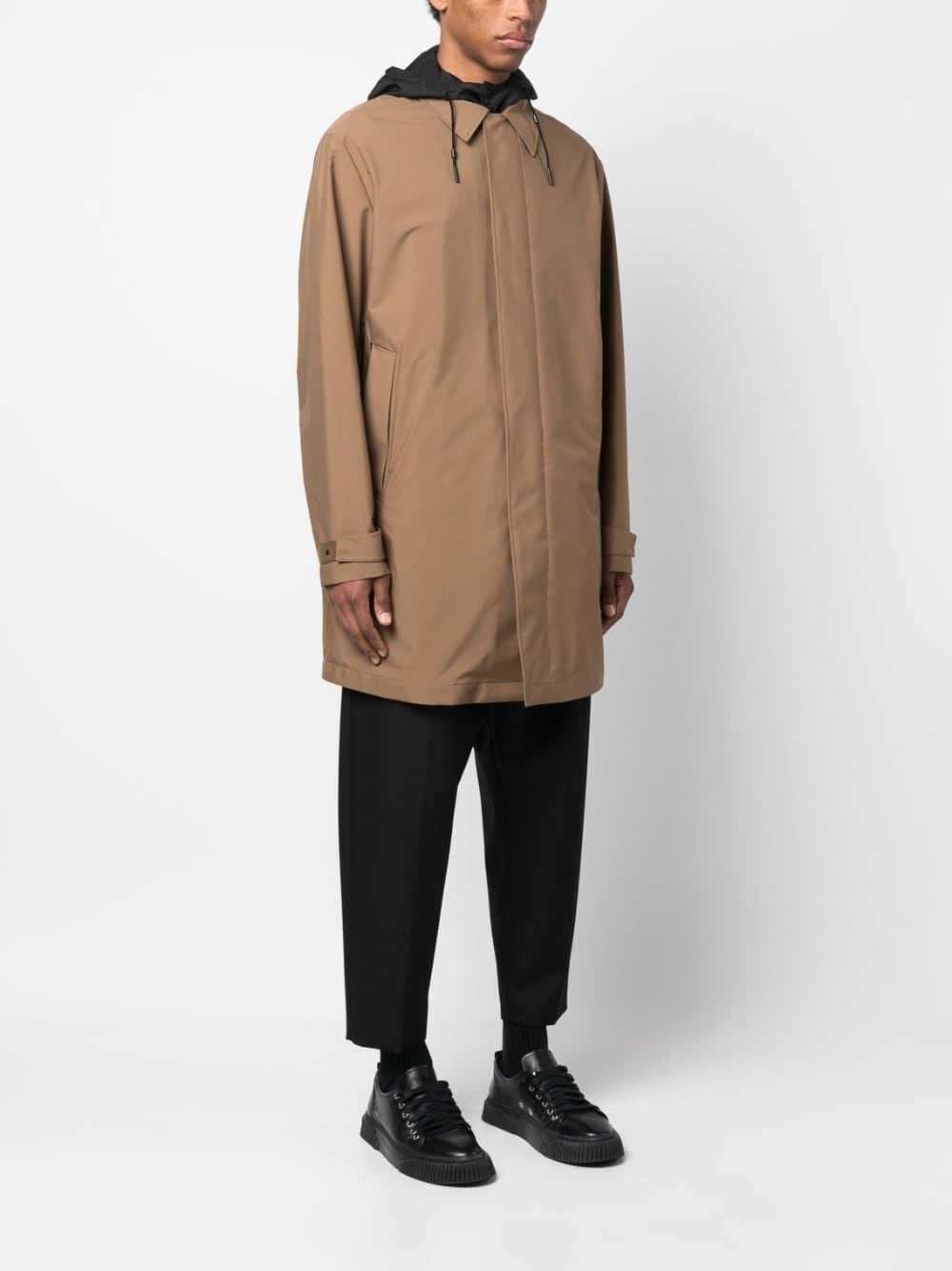 long-sleeve hooded raincoat - 3