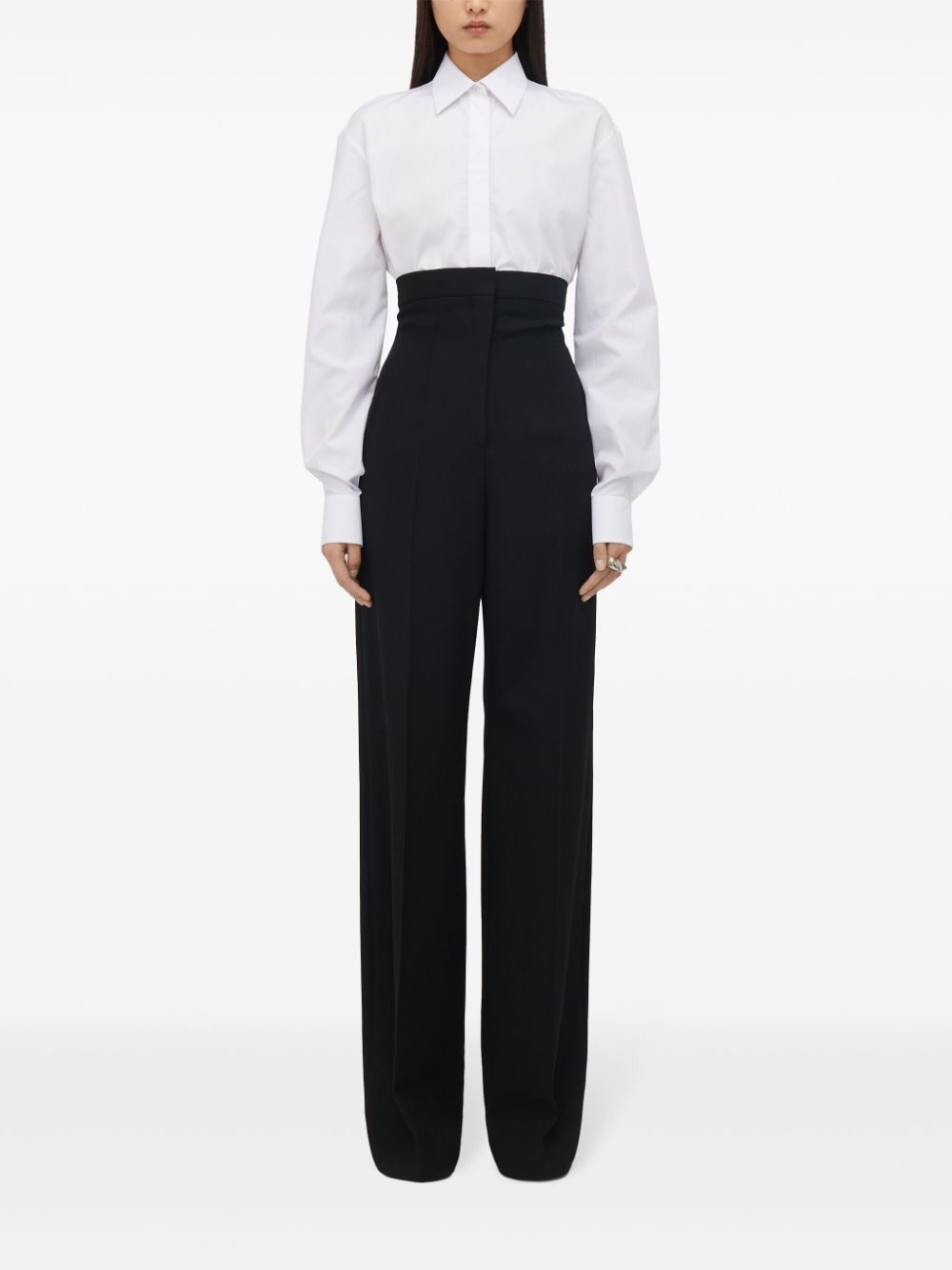 point-collar cotton shirt - 2