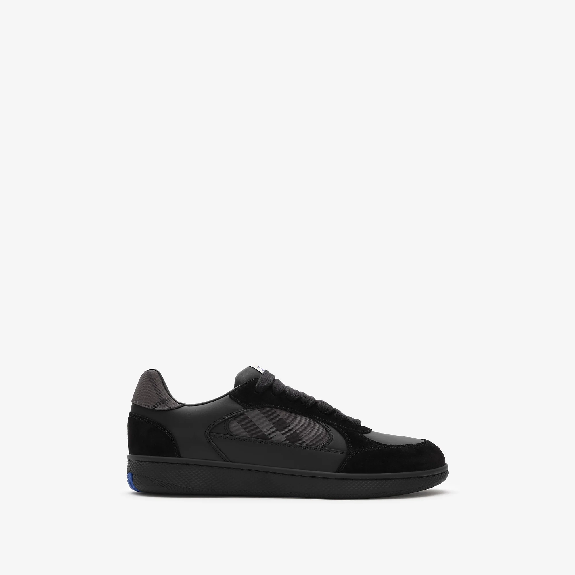 Leather, Suede and Check Terrace Sneakers - 1