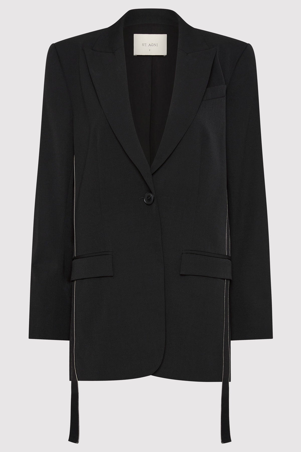 Side Stripe Blazer - Black - 1