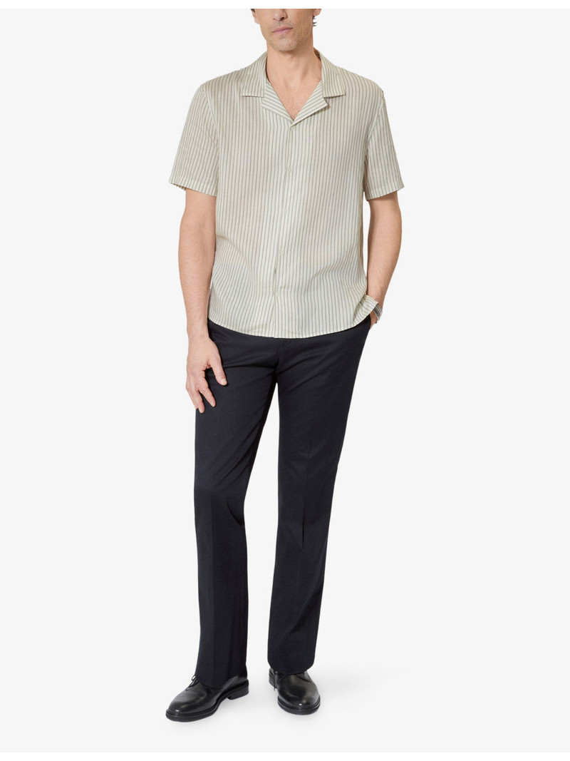 The Kooples Striped Short-Sleeved Lyocell Shirt outlook