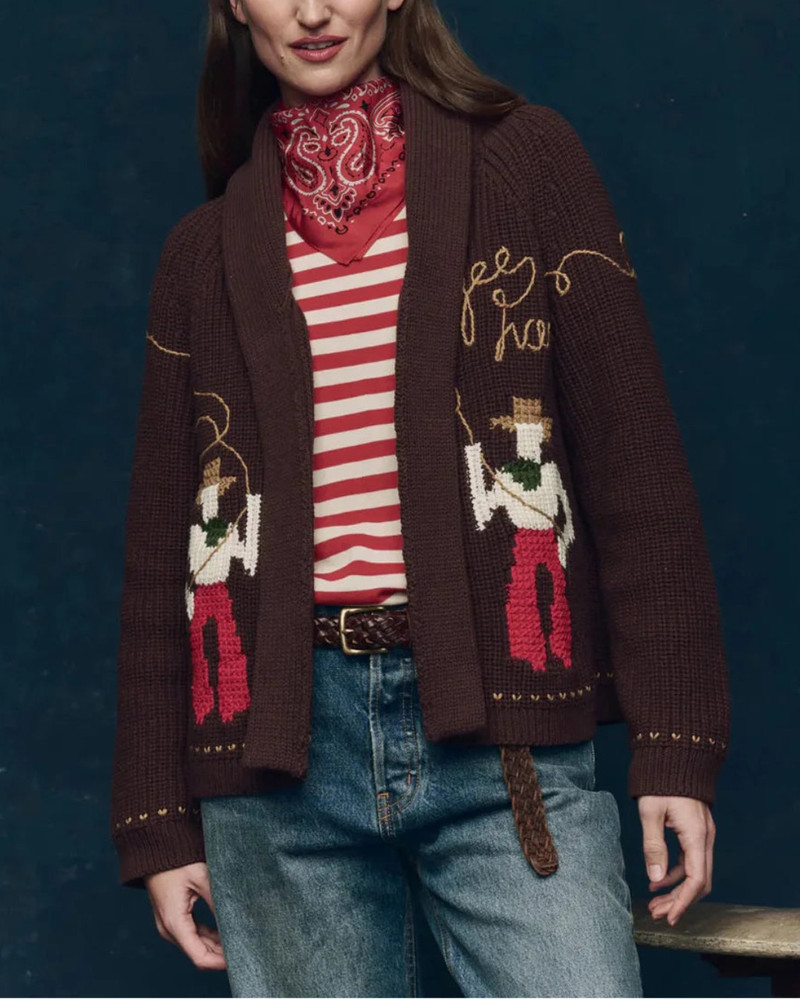 THE GREAT. THE LASSO LODGE CARDIGAN outlook