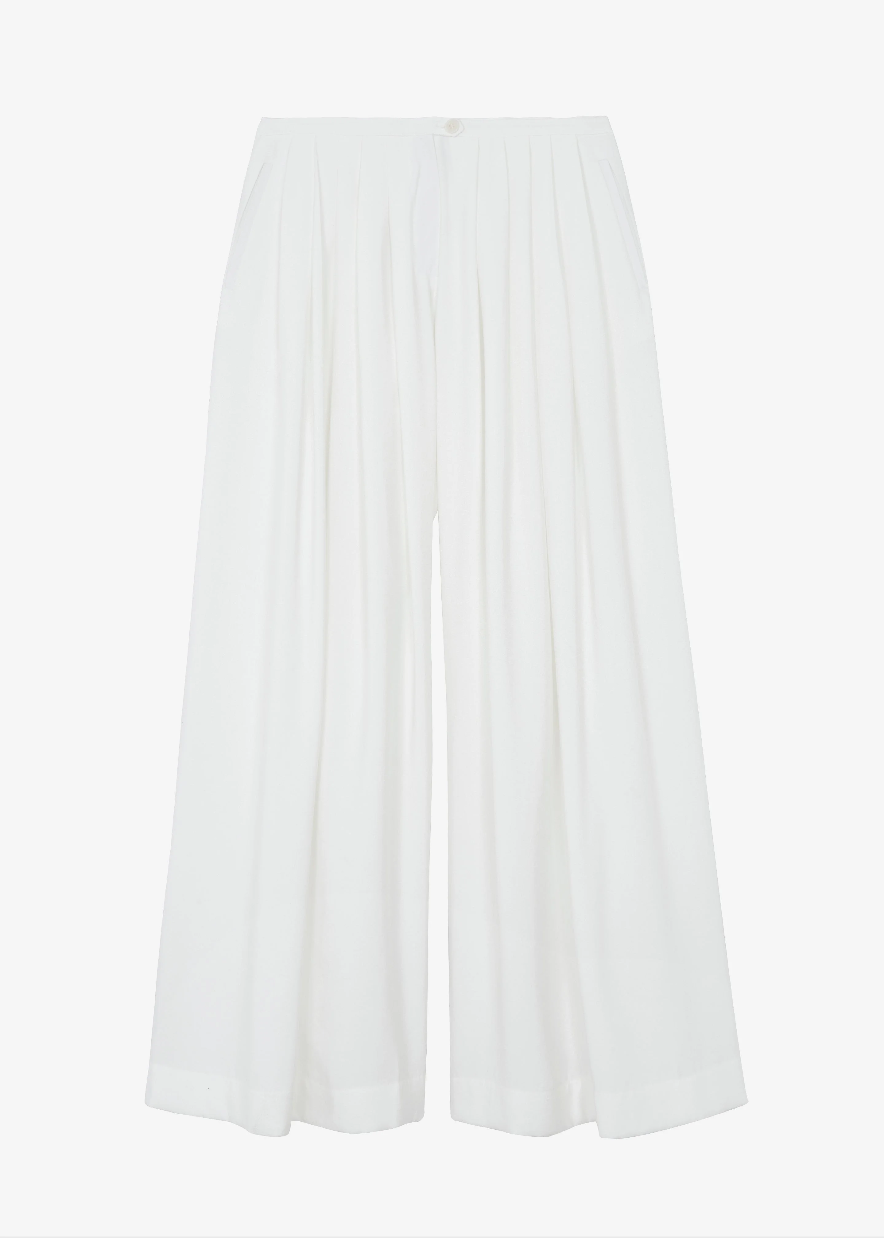 Sloane Wide Leg Trousers - White - 1
