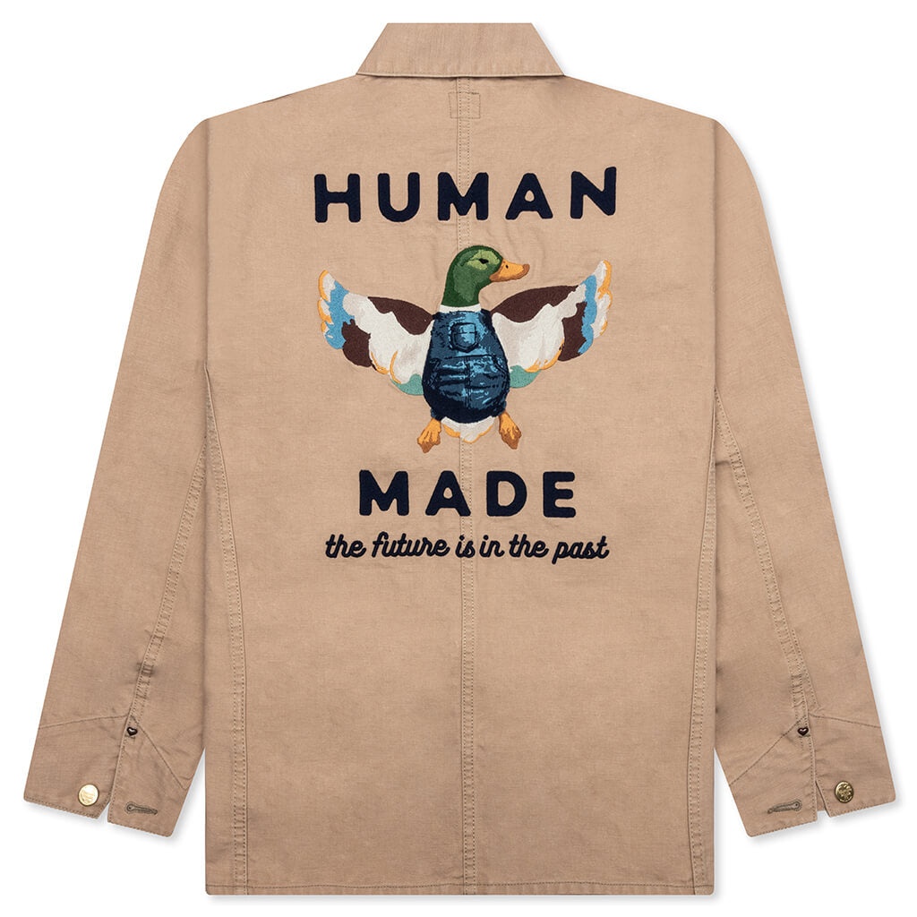WASHED DUCK COVERALL JACKET - BEIGE - 2