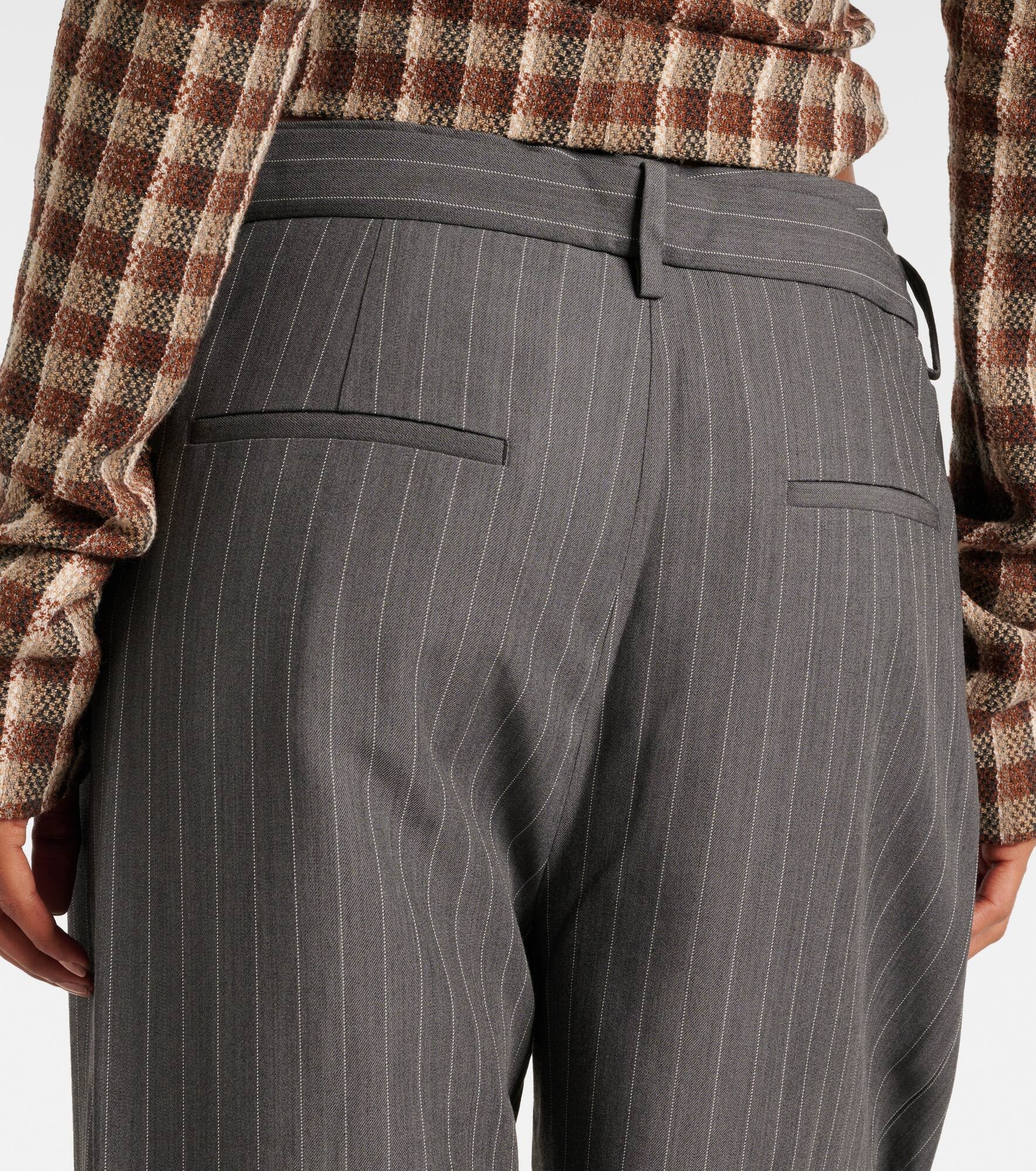 Plave pinstripe wide-leg pants - 5