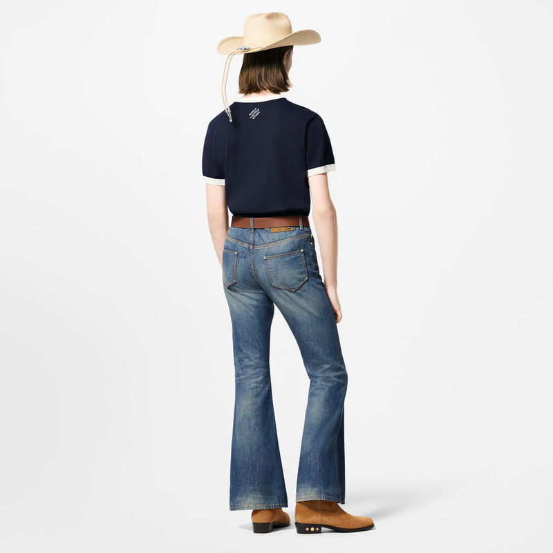 Graphic Intarsia Short-Sleeved Cotton Crewneck 3