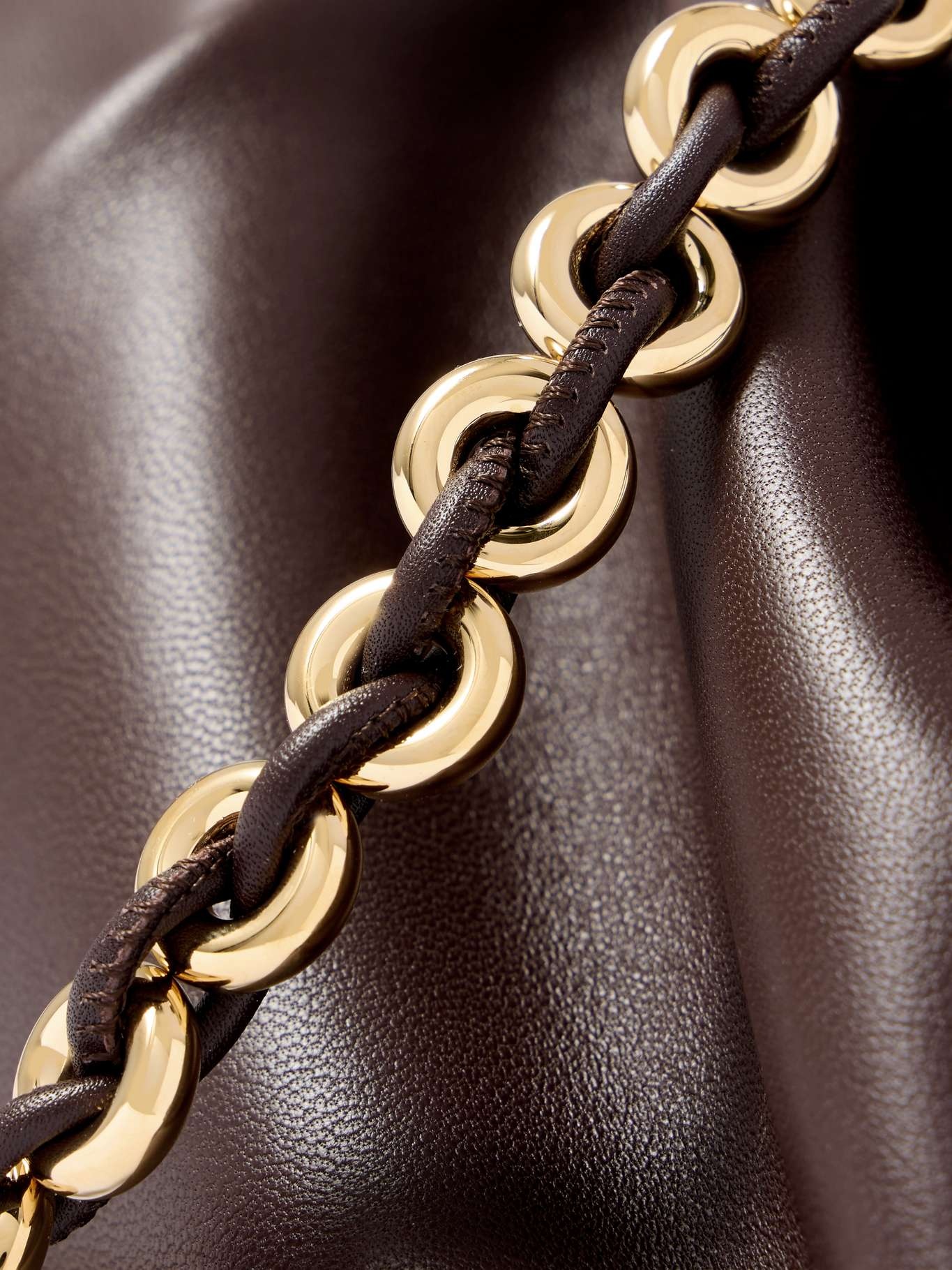Flamenco medium leather clutch Dark brown - 4