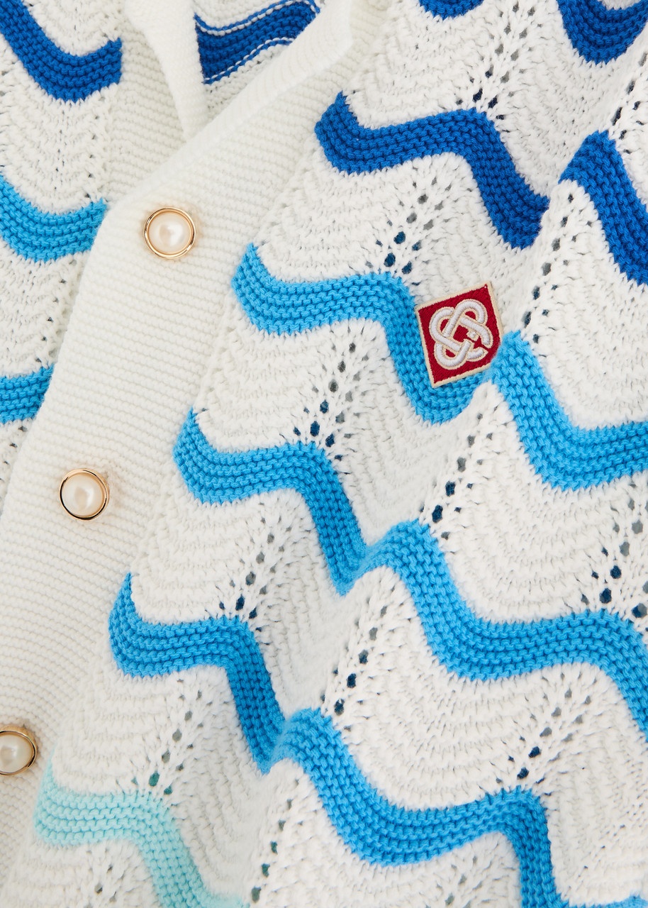 Casablanca Wave-intarsia Cotton Shirt - 5