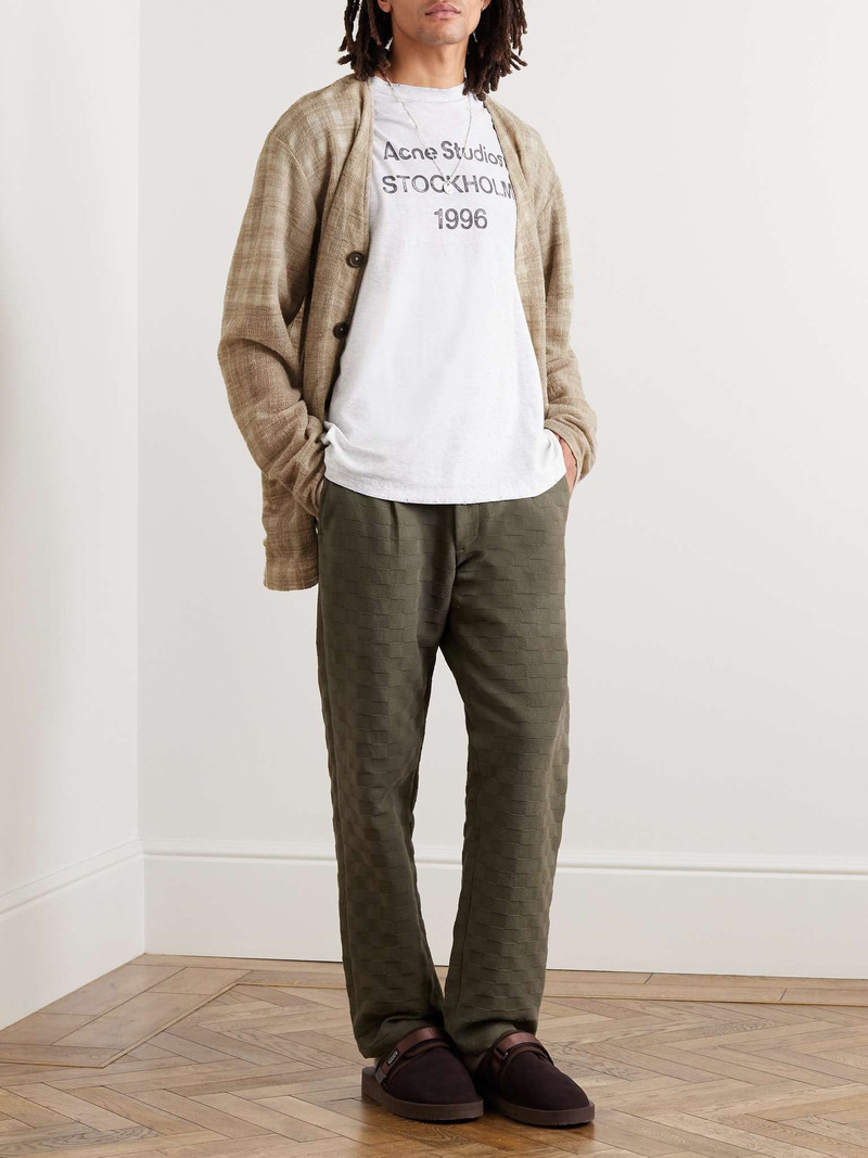 Our Legacy Checked Open-Knit Wool-Blend Cardigan outlook