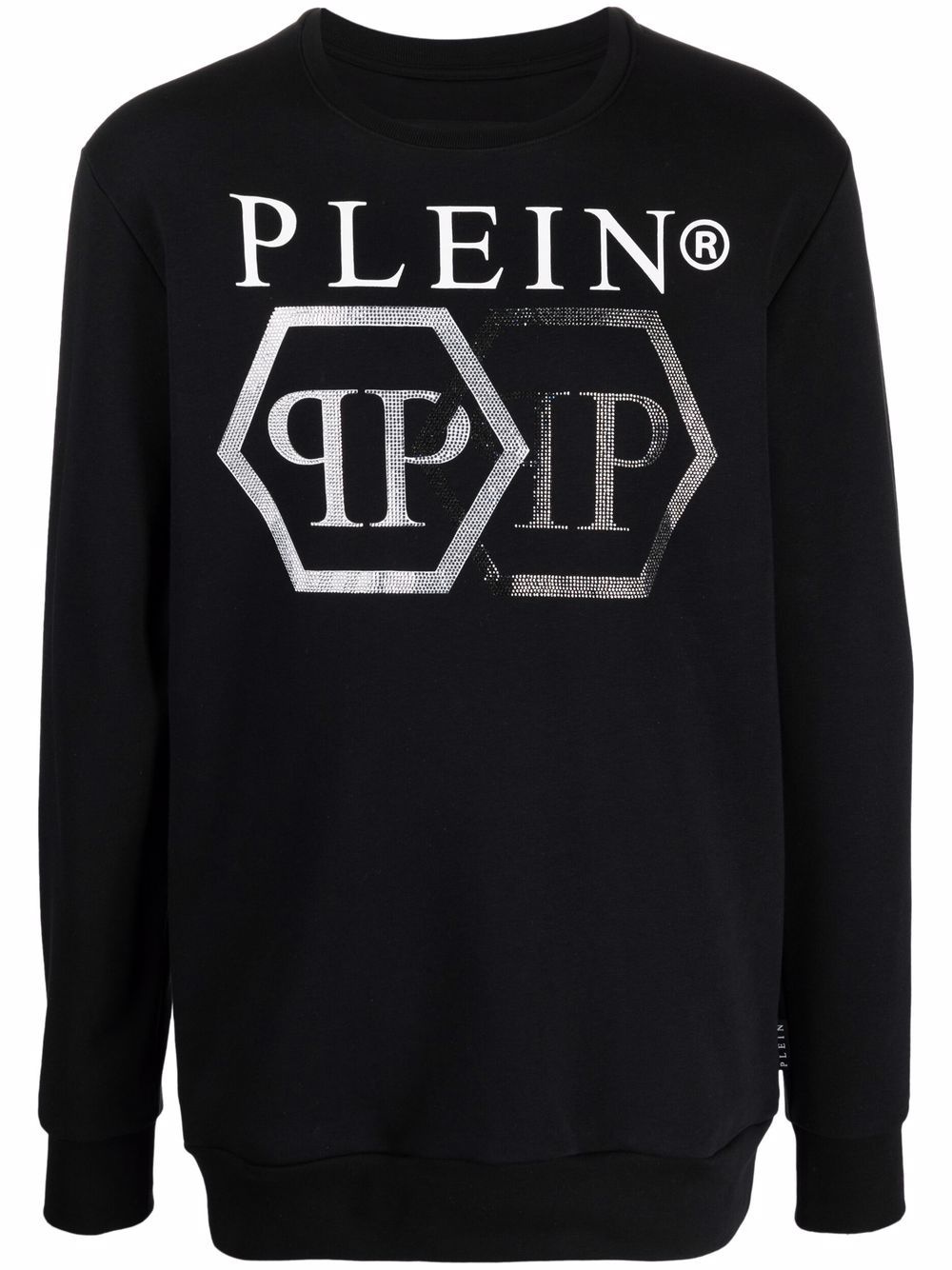 logo-studded cotton sweatshirt - 1