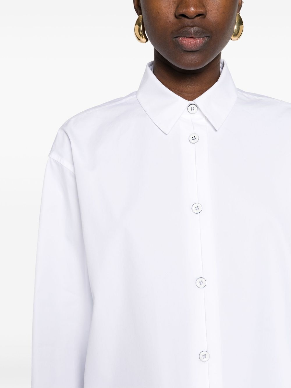 split-cuffs poplin cotton shirt - 5