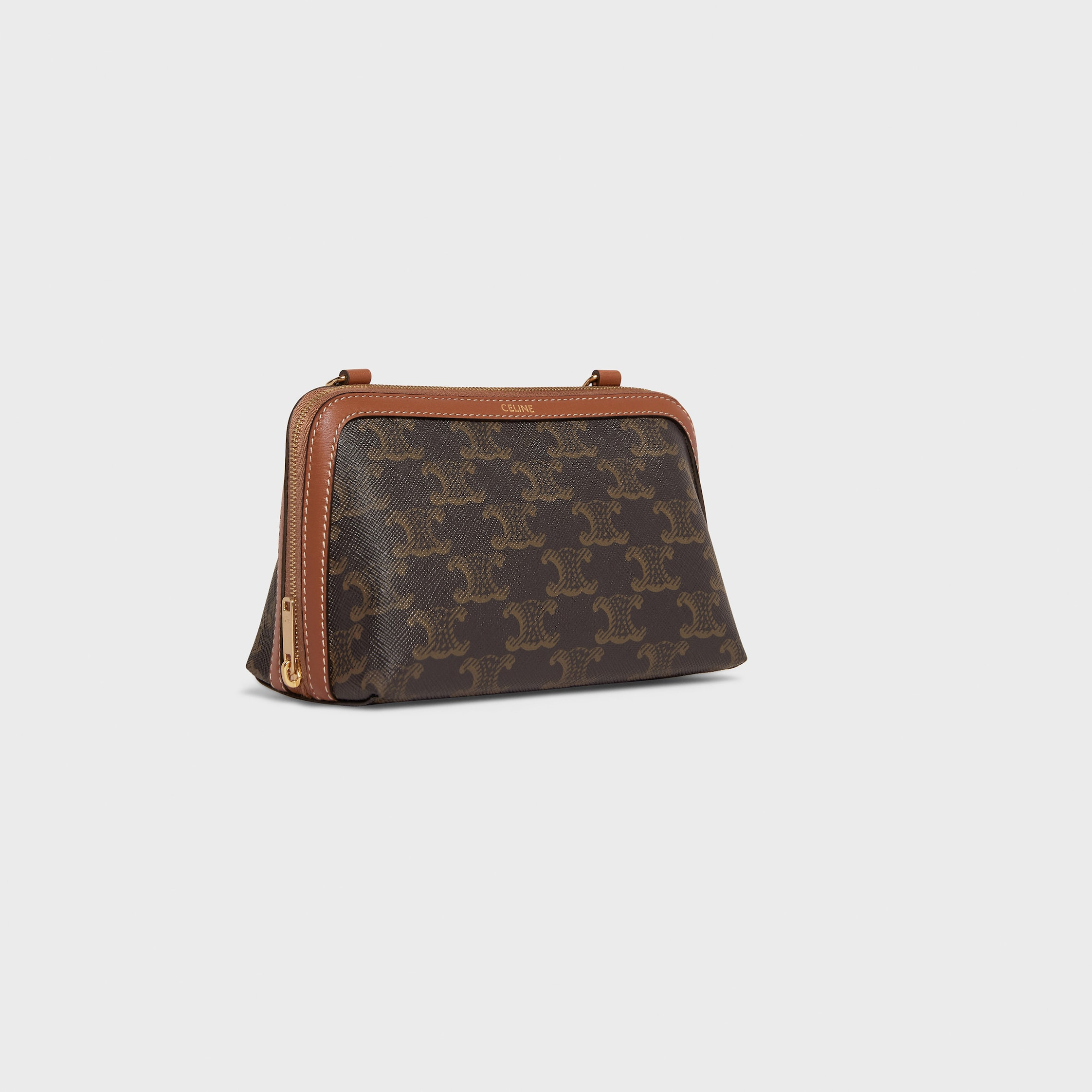 Clutch with Chain in Triomphe canvas and Lambskin - 2