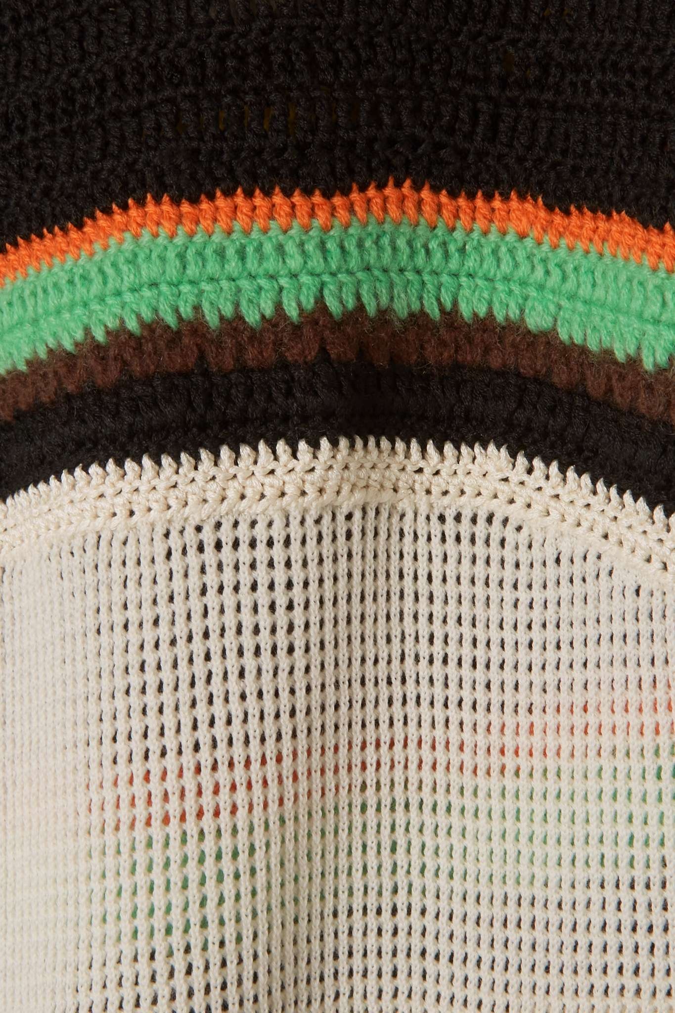 Striped crocheted wool-blend maxi skirt - 4