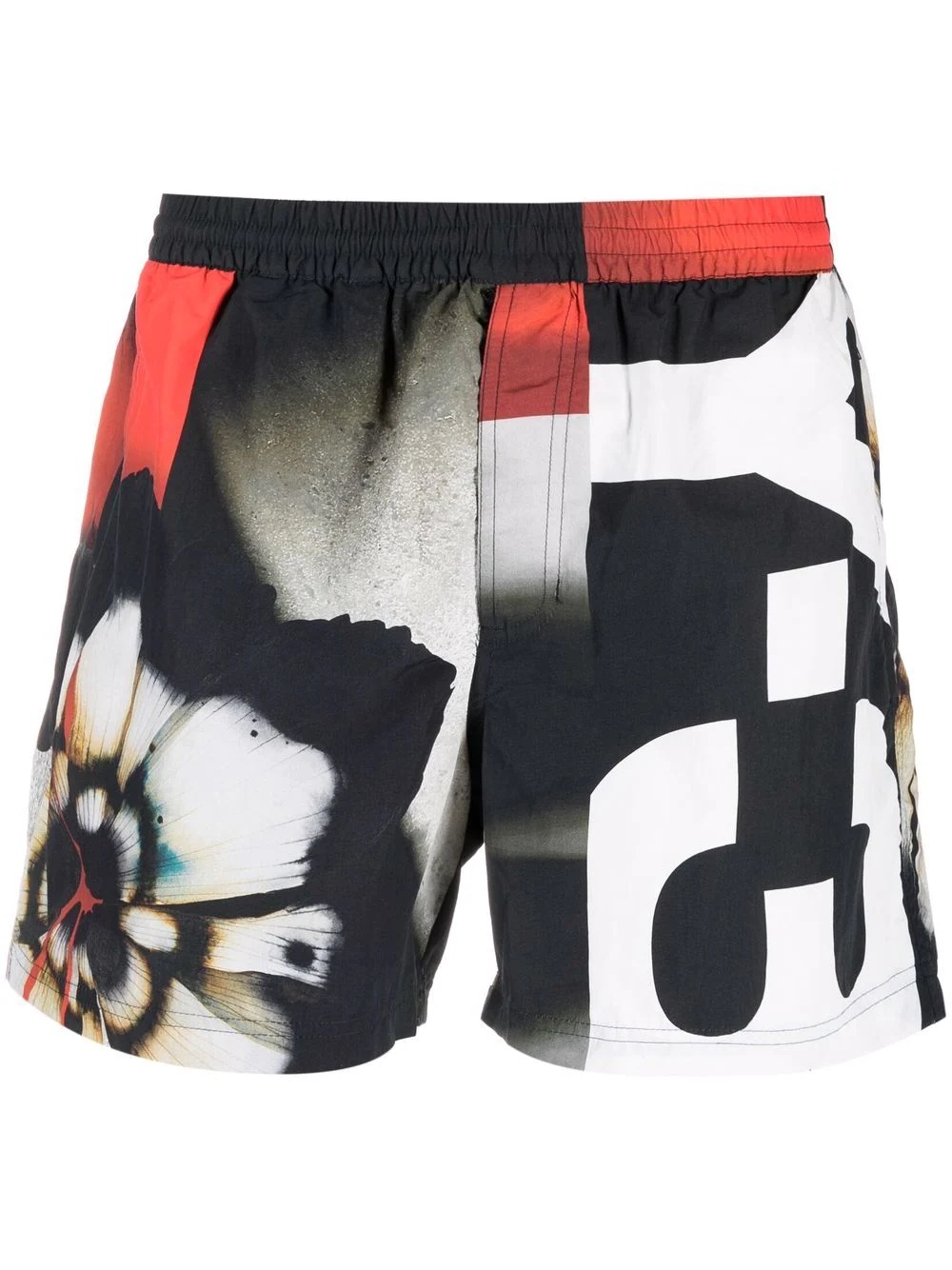 floral-print logo swim shorts - 1