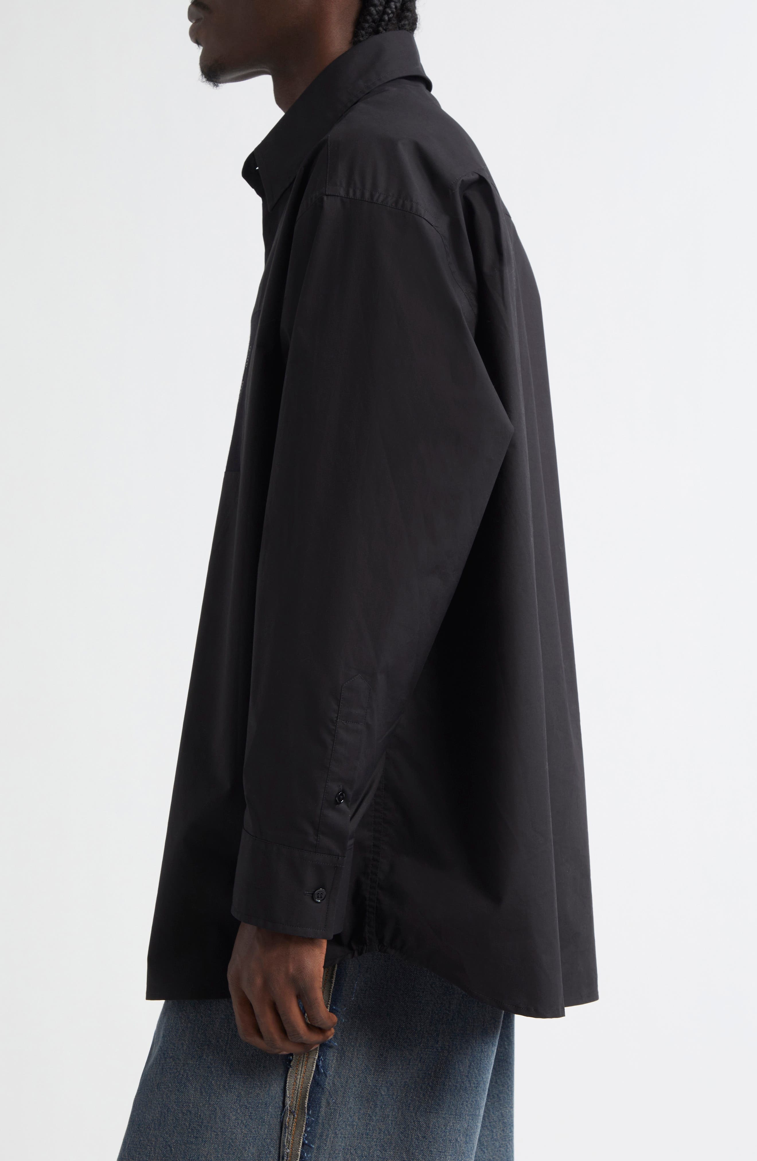 MM6 Maison Margiela Numeric Motif Button-Up Shirt in Black at Nordstrom - 3