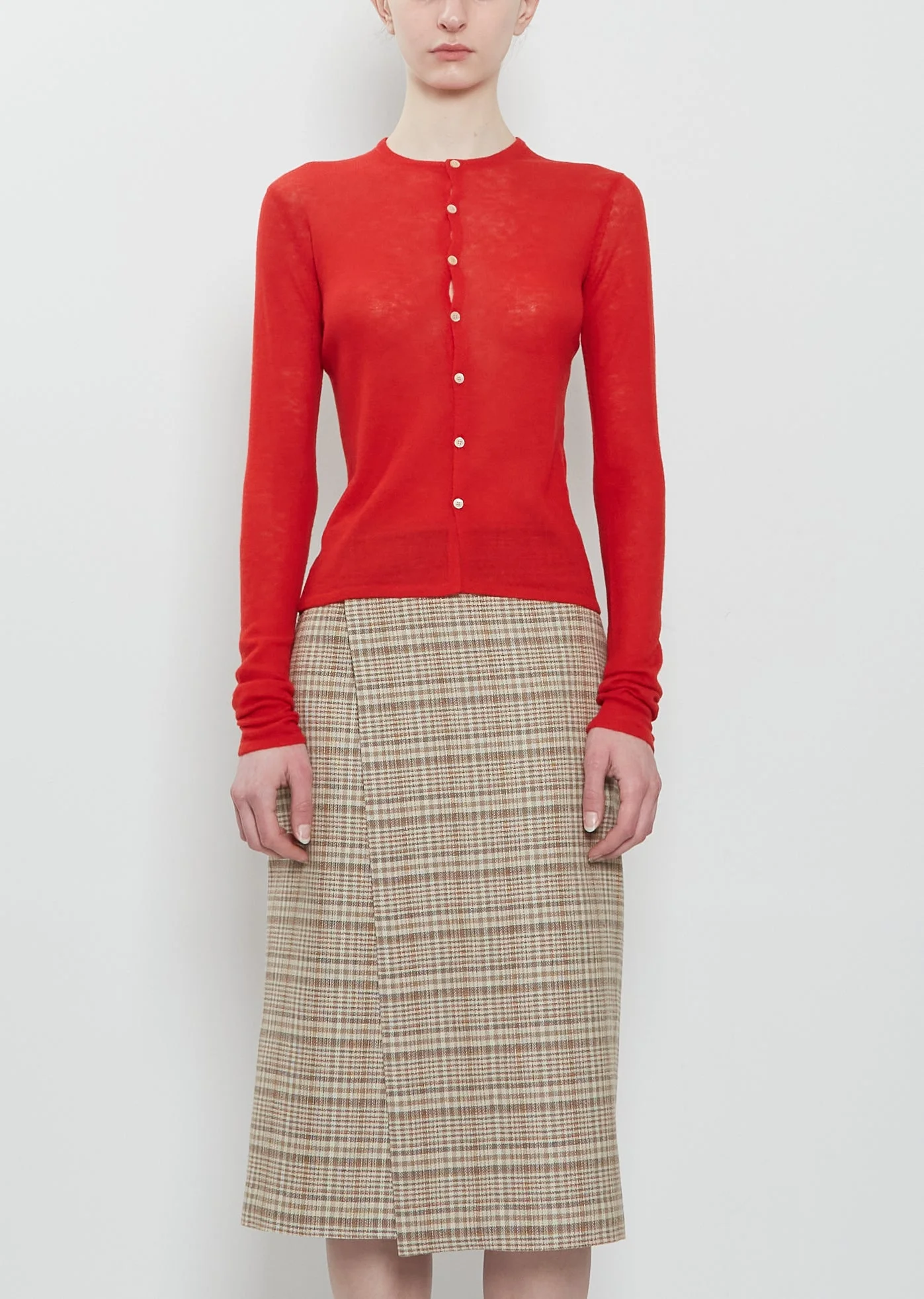 Sheer Cashmere Knit Cardigan - 1