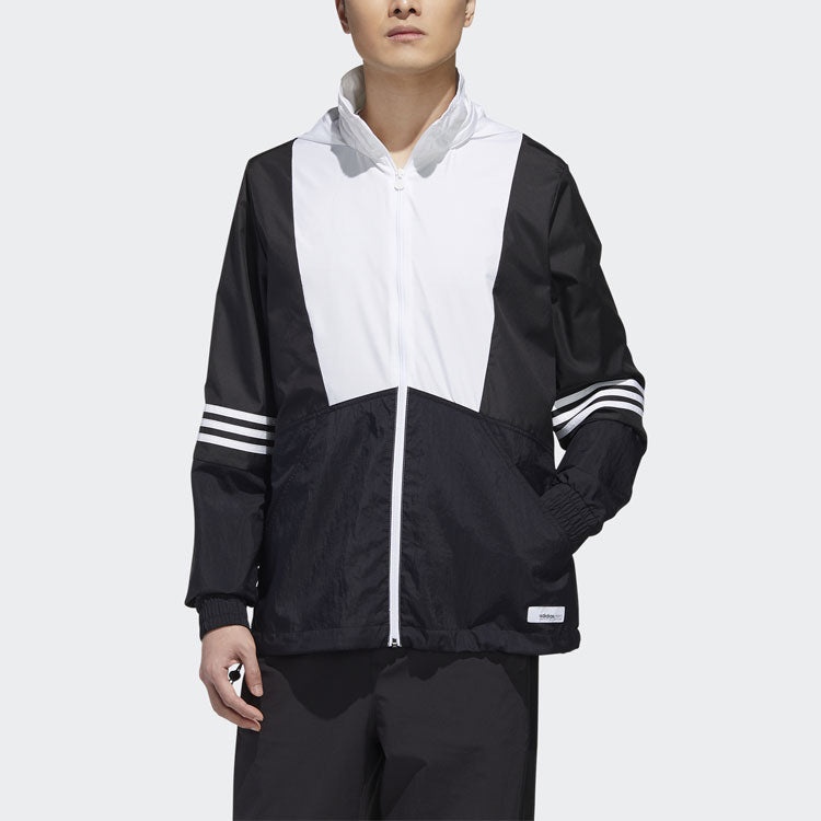 adidas neo Contrasting Colors Casual Sports Hooded Jacket Black GJ8767 - 3