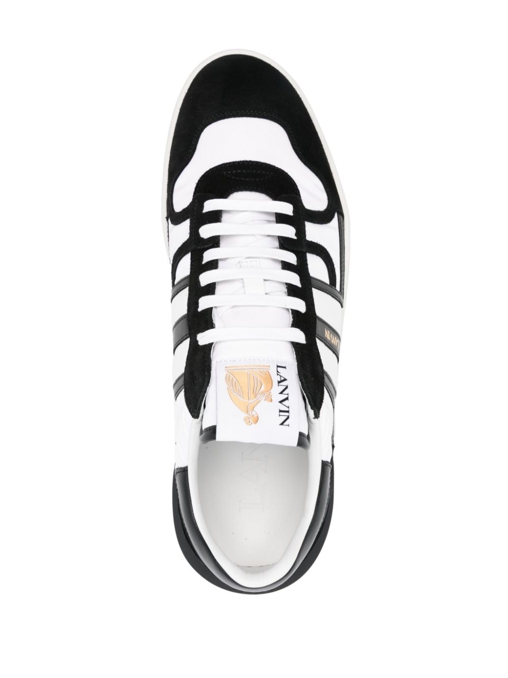 panelled lace-up sneakers - 4