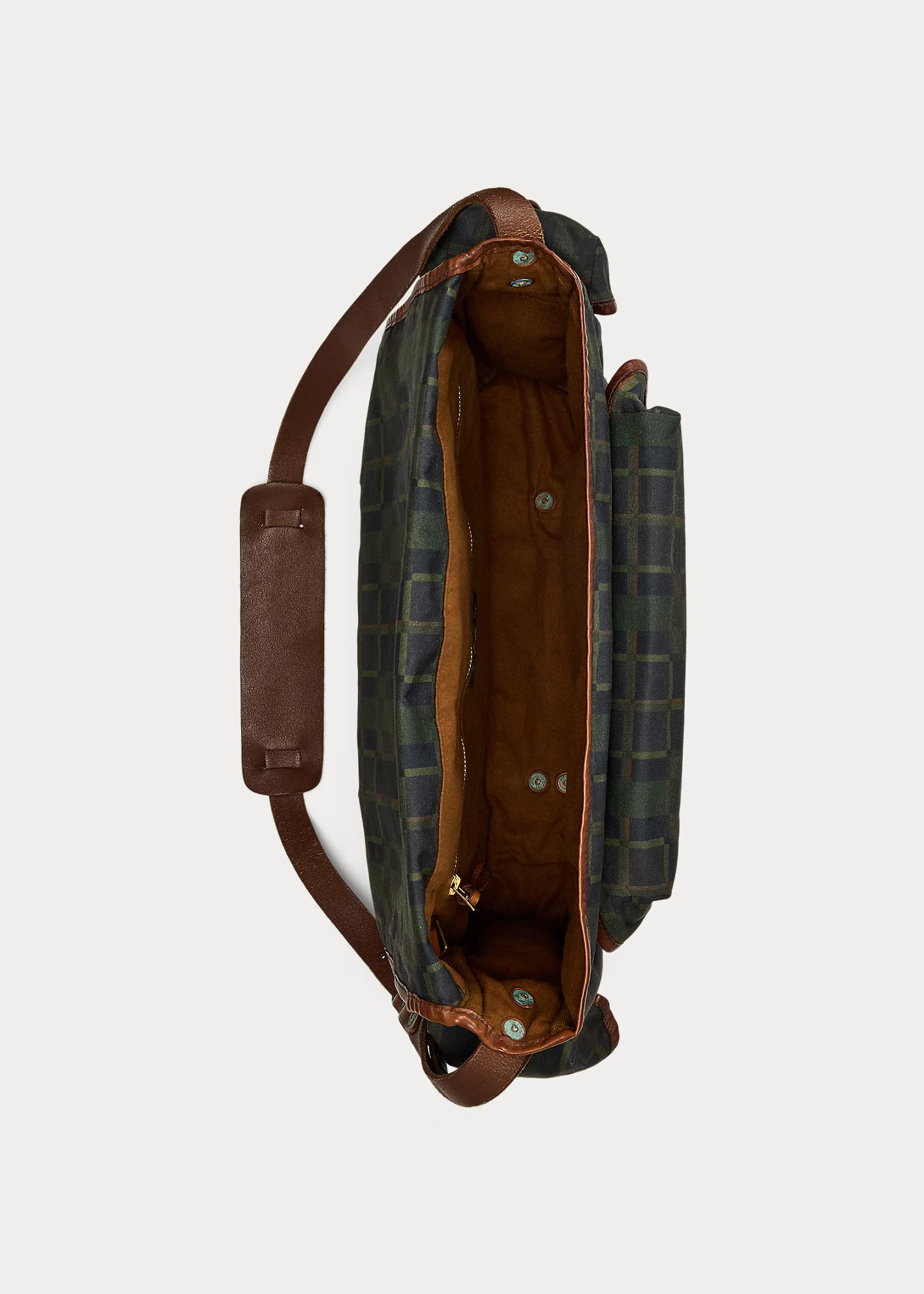 Check-Print Oilcloth Messenger Bag - 4